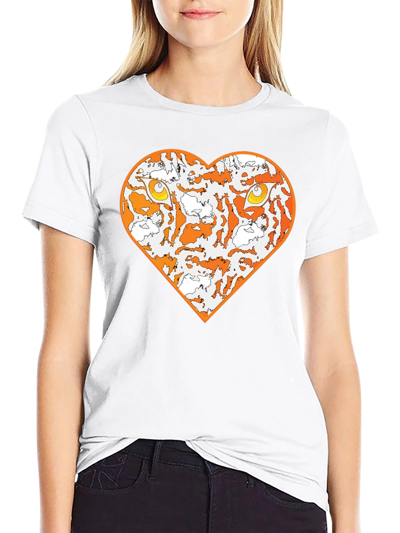Black Tiger Heart Graphic Tee - Black view 9
