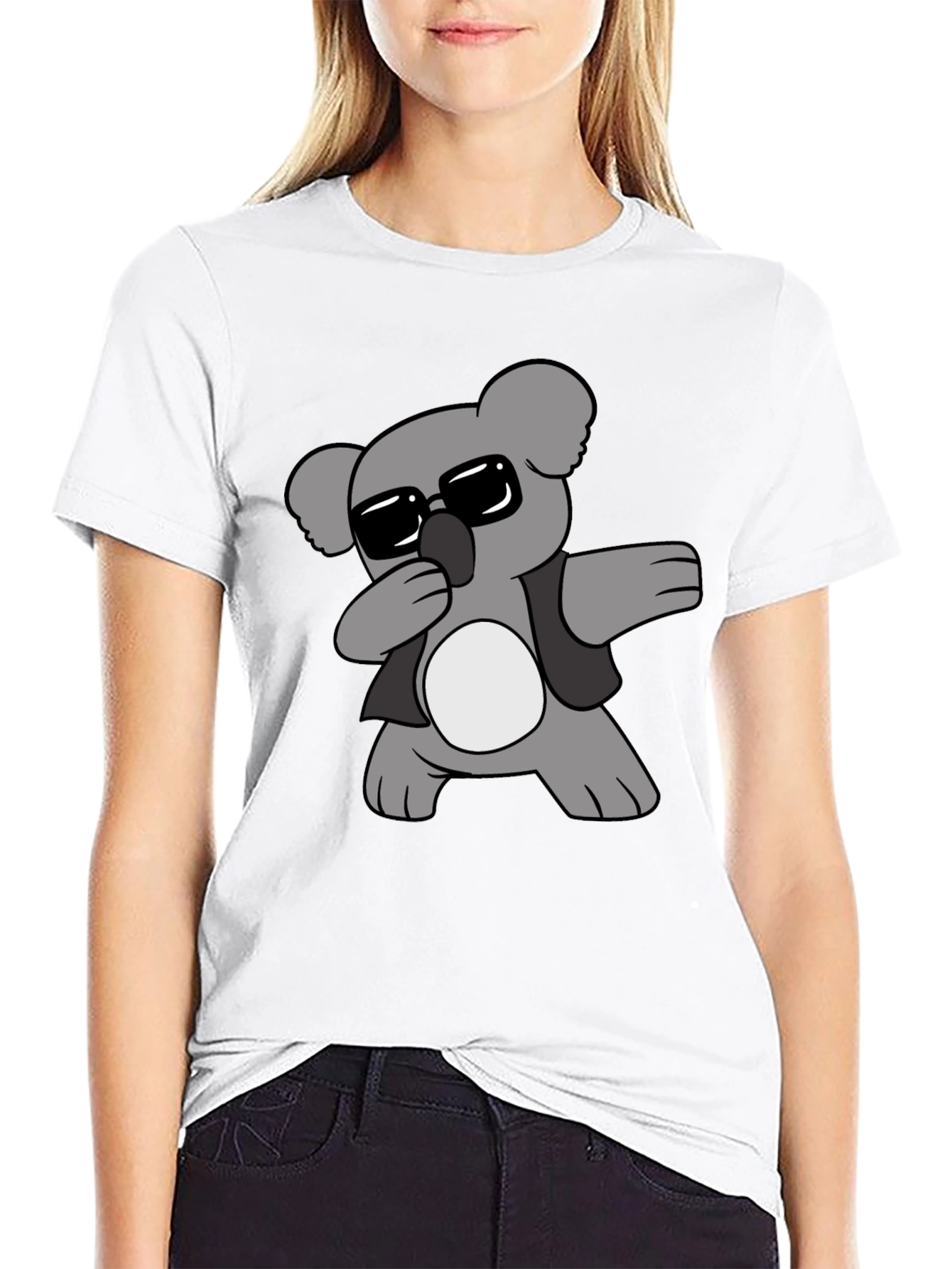 Black Cool Koala Dabbing Graphic T-Shirt view 9
