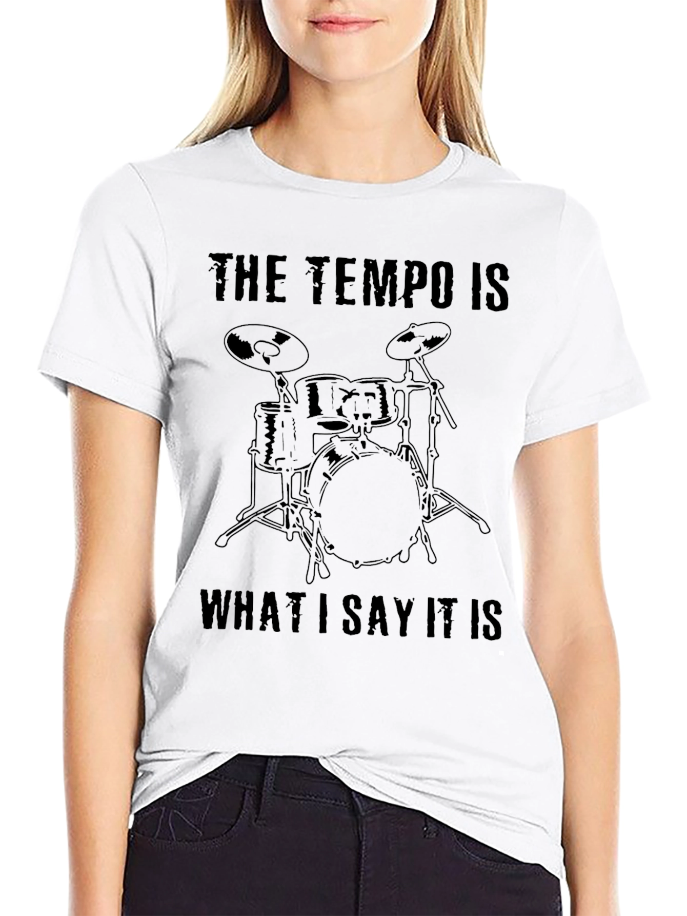Black Tempo Drummer Black T-Shirt - Music Humor view 9