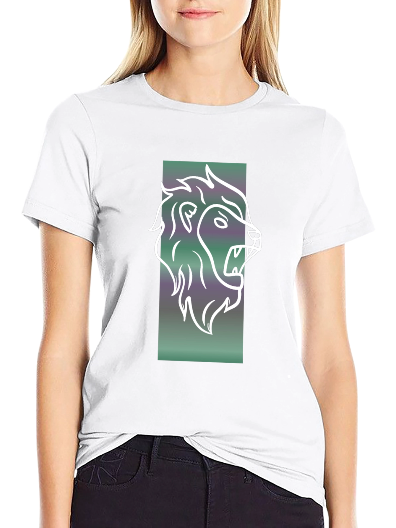 Black Lion Graphic Tee - Mens Black Cotton T-Shirt view 9