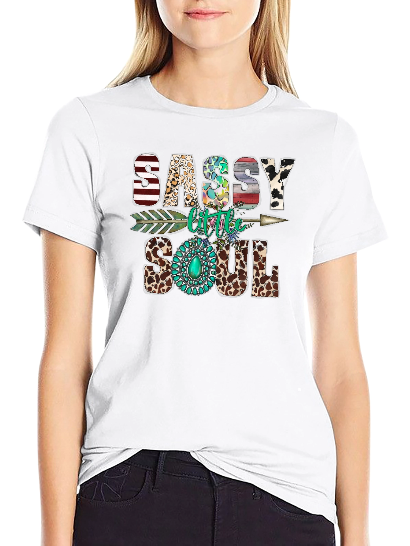 Black Sassy Little Soul Graphic T-Shirt view 9