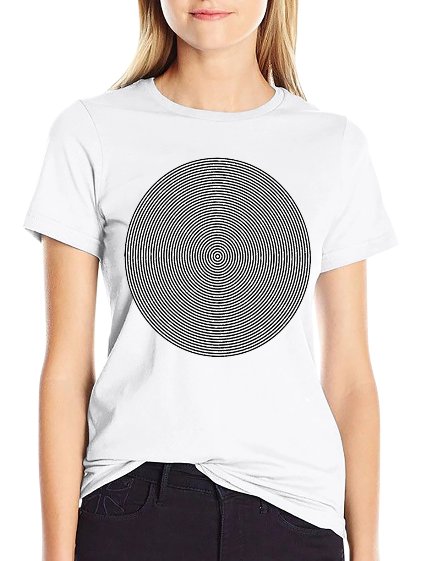 Black Hypnotic Circle Graphic Tee - Mens Black T-Shirt view 9