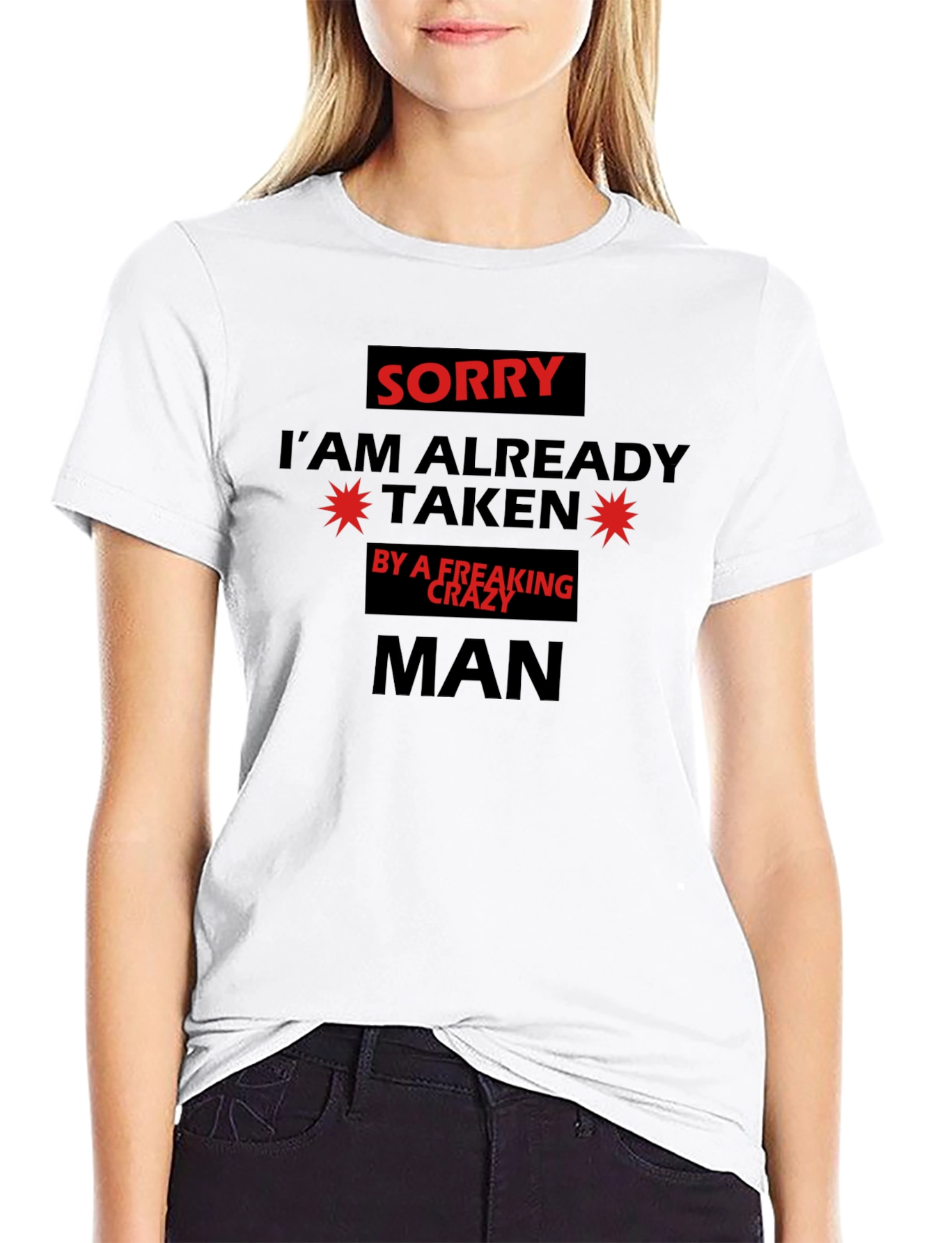 Black Taken by a Crazy Man Graphic Tee - Black Cotton Blend T-Shirt view 9