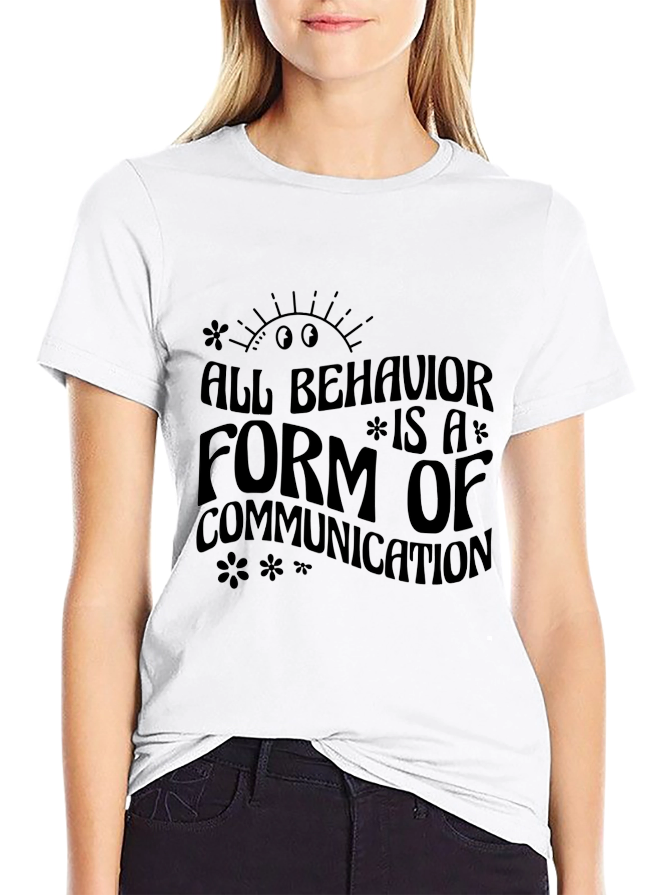 Black All Behavior is Communication Graphic Tee view 9