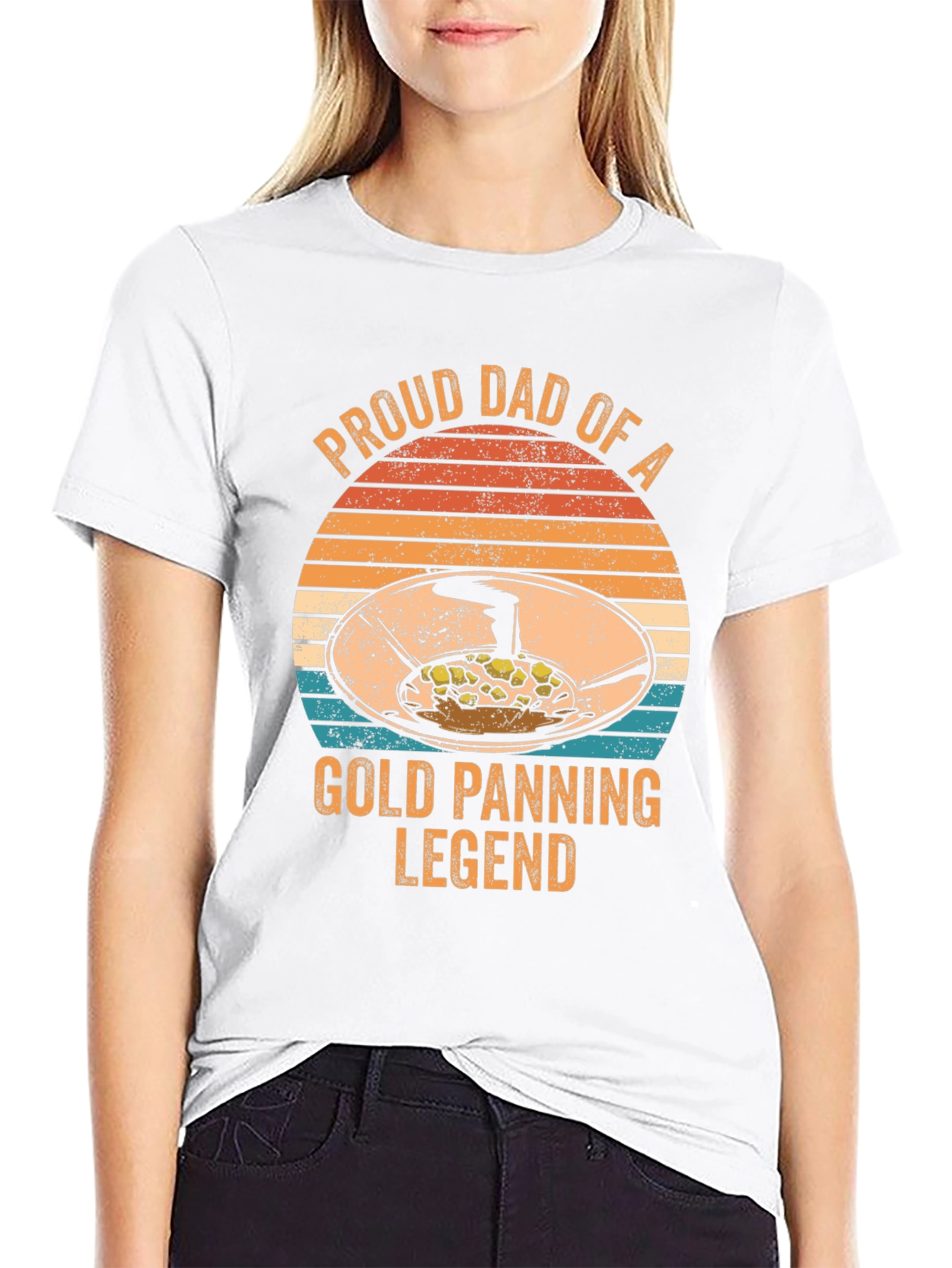 Black Proud Dad of a Gold Panning Legend T-Shirt view 9