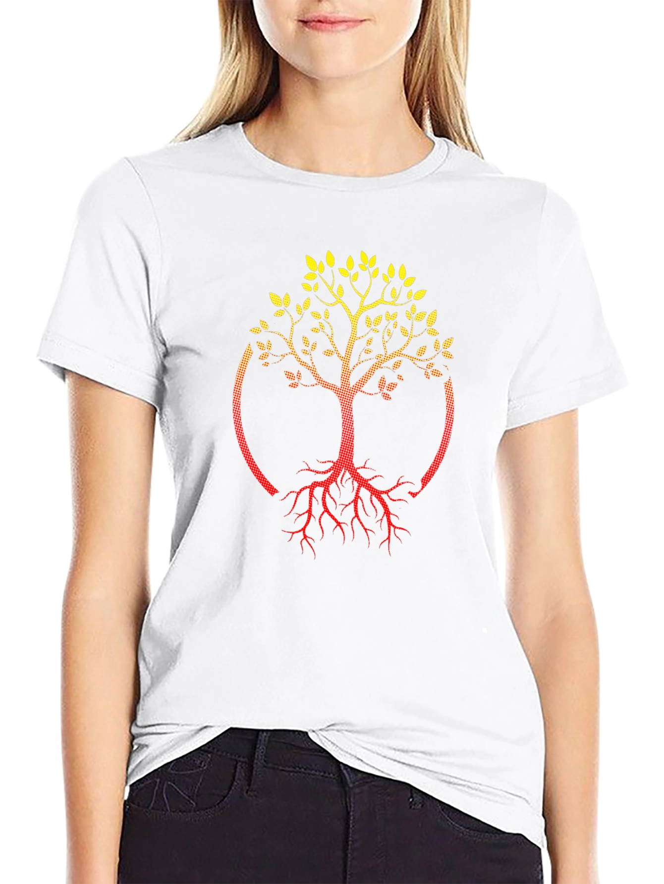Black Tree of Life Graphic Tee - Black Cotton Blend view 9