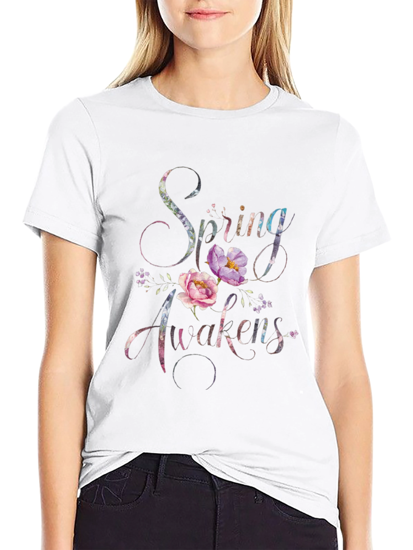 Black Spring Awakens Floral Print T-Shirt view 9