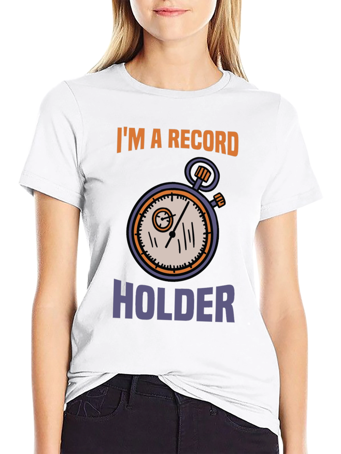 Black Record Holder Graphic Tee - Unique Design view 9