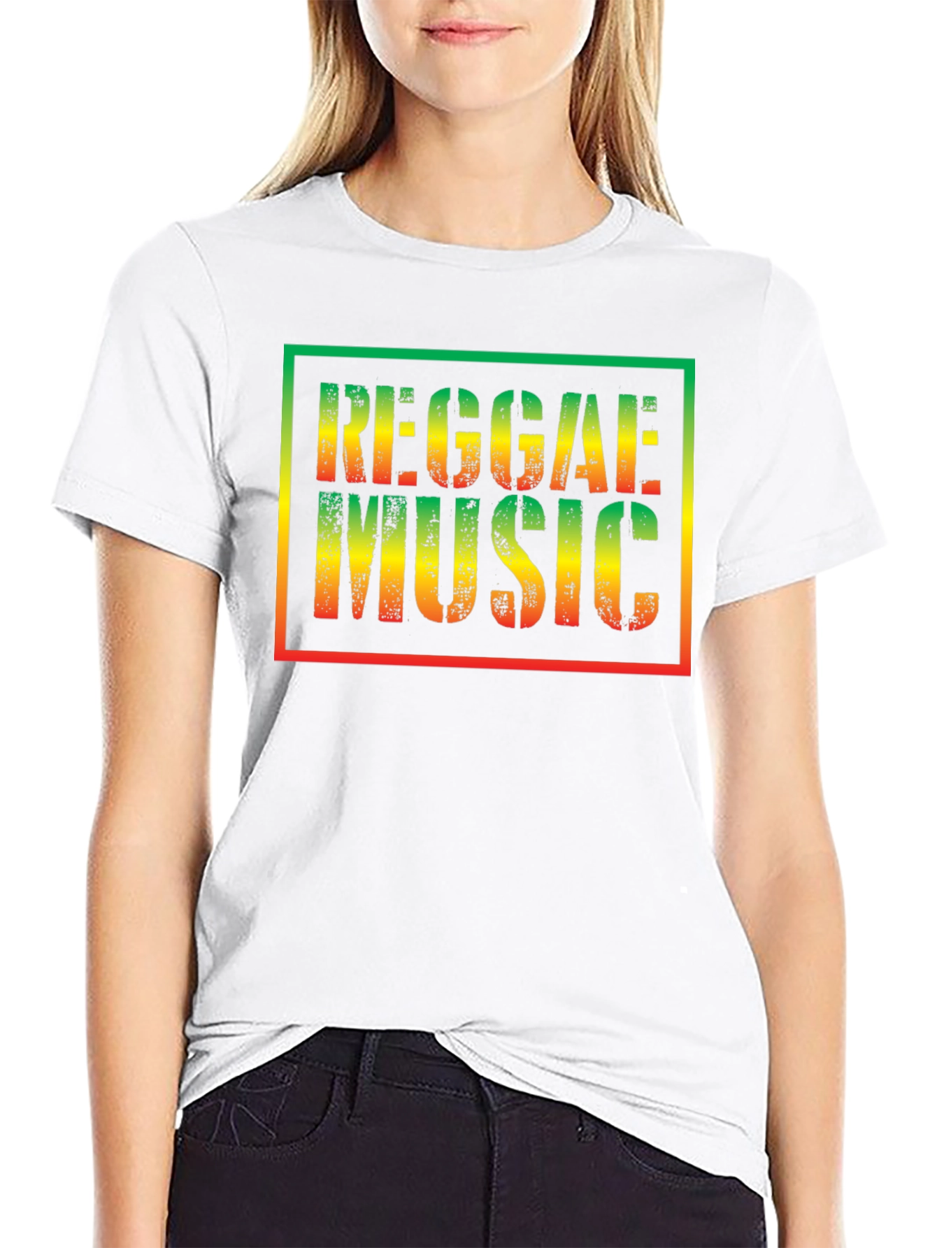 Black Reggae Music T-Shirt - Rasta Colors view 9