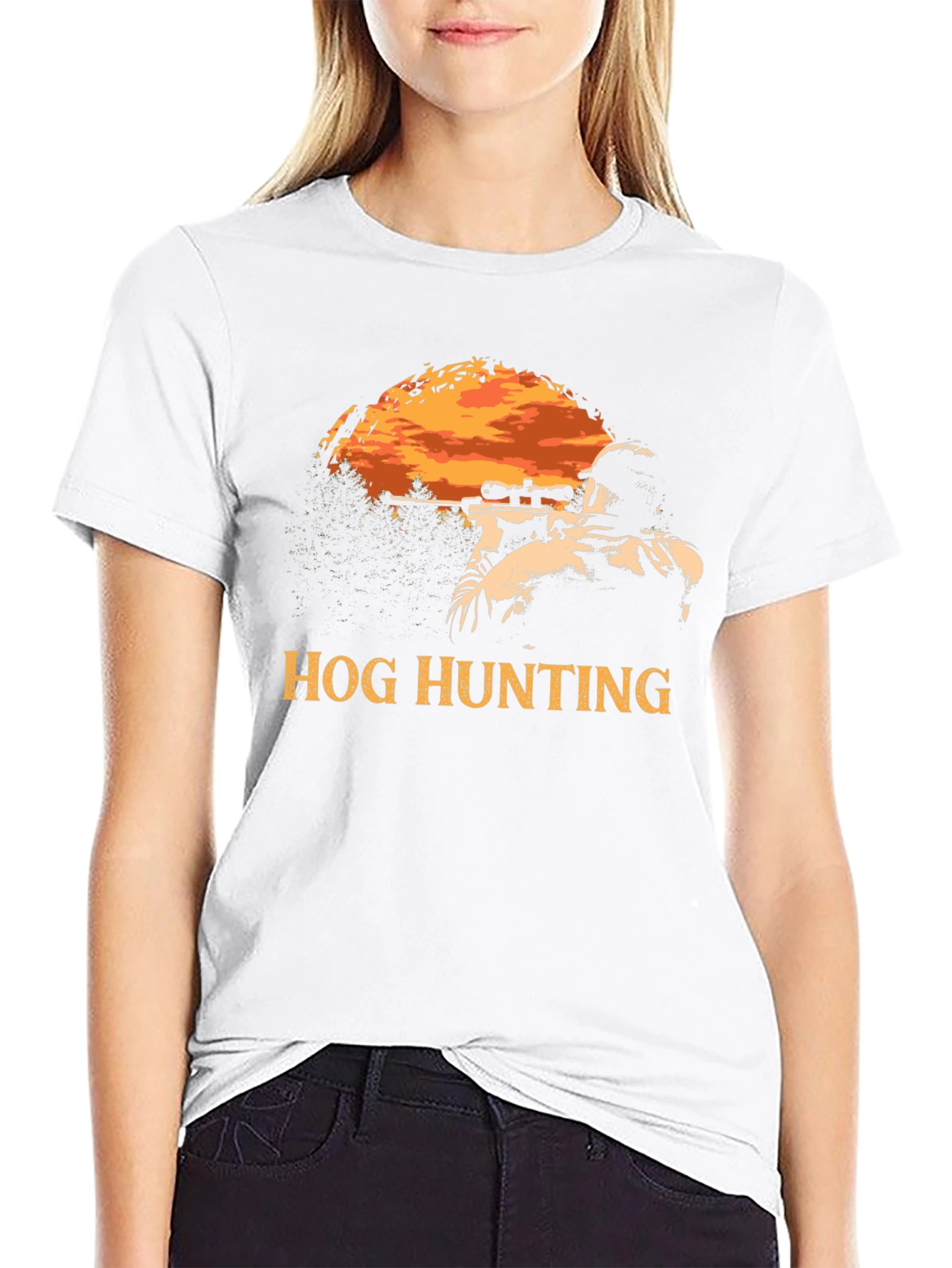 Black Hog Hunting T-Shirt - Hunter Graphic Tee view 9