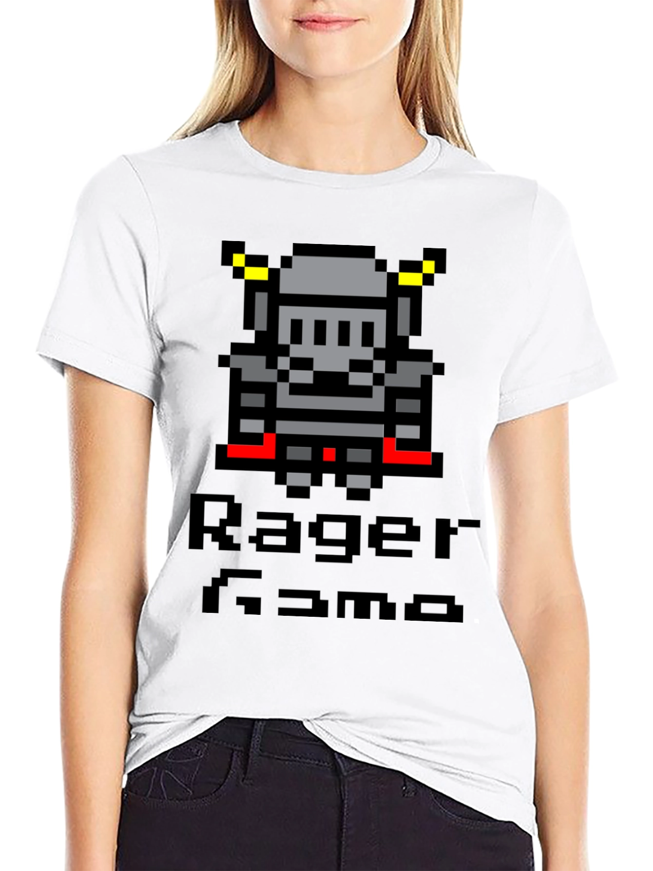 Black Pixel Knight T-Shirt - Rage Game Tee view 9