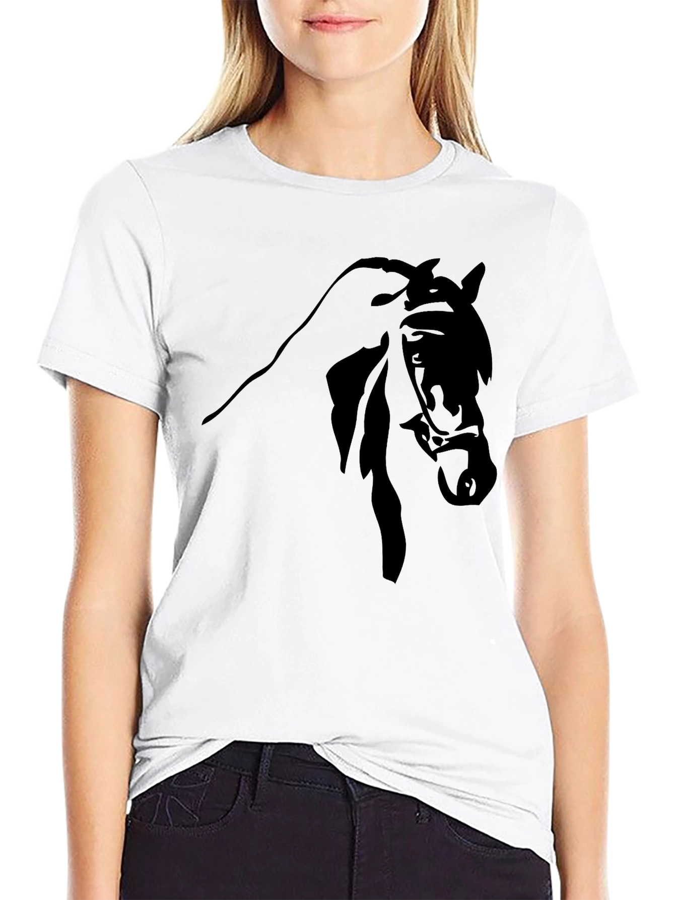 Black Black Horse Graphic Tee - Equestrian Style view 9