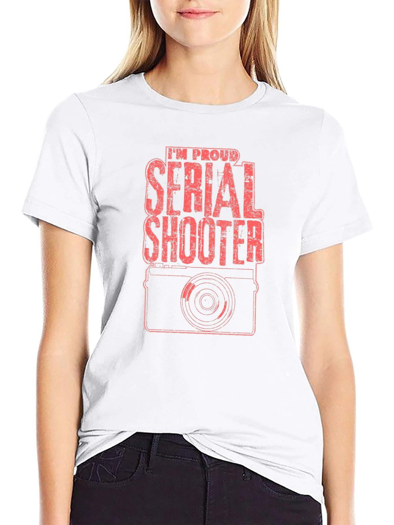 Black Serial Shooter Camera T-Shirt view 9