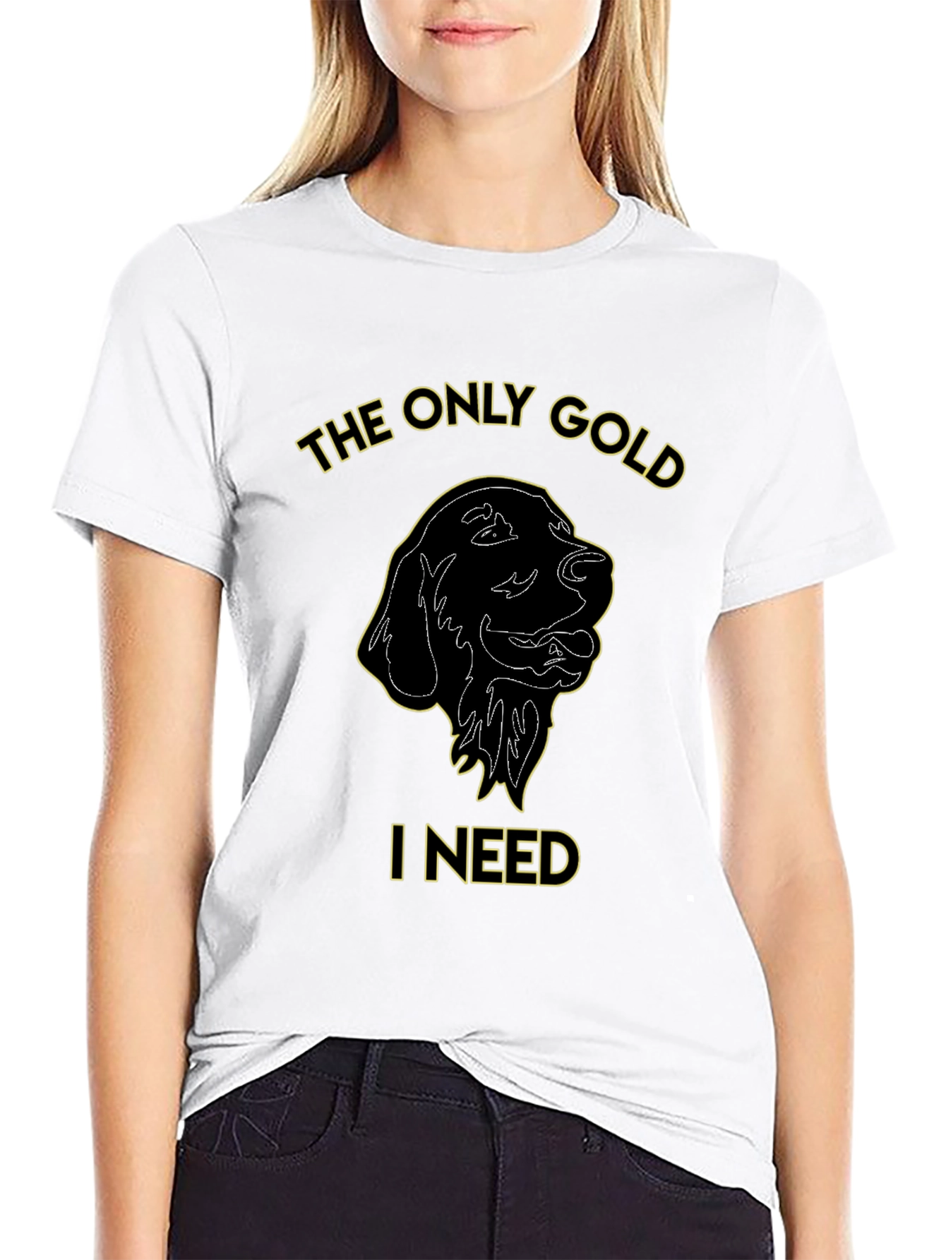 Black The Only Gold I Need Dog Graphic Tee - Black view 9
