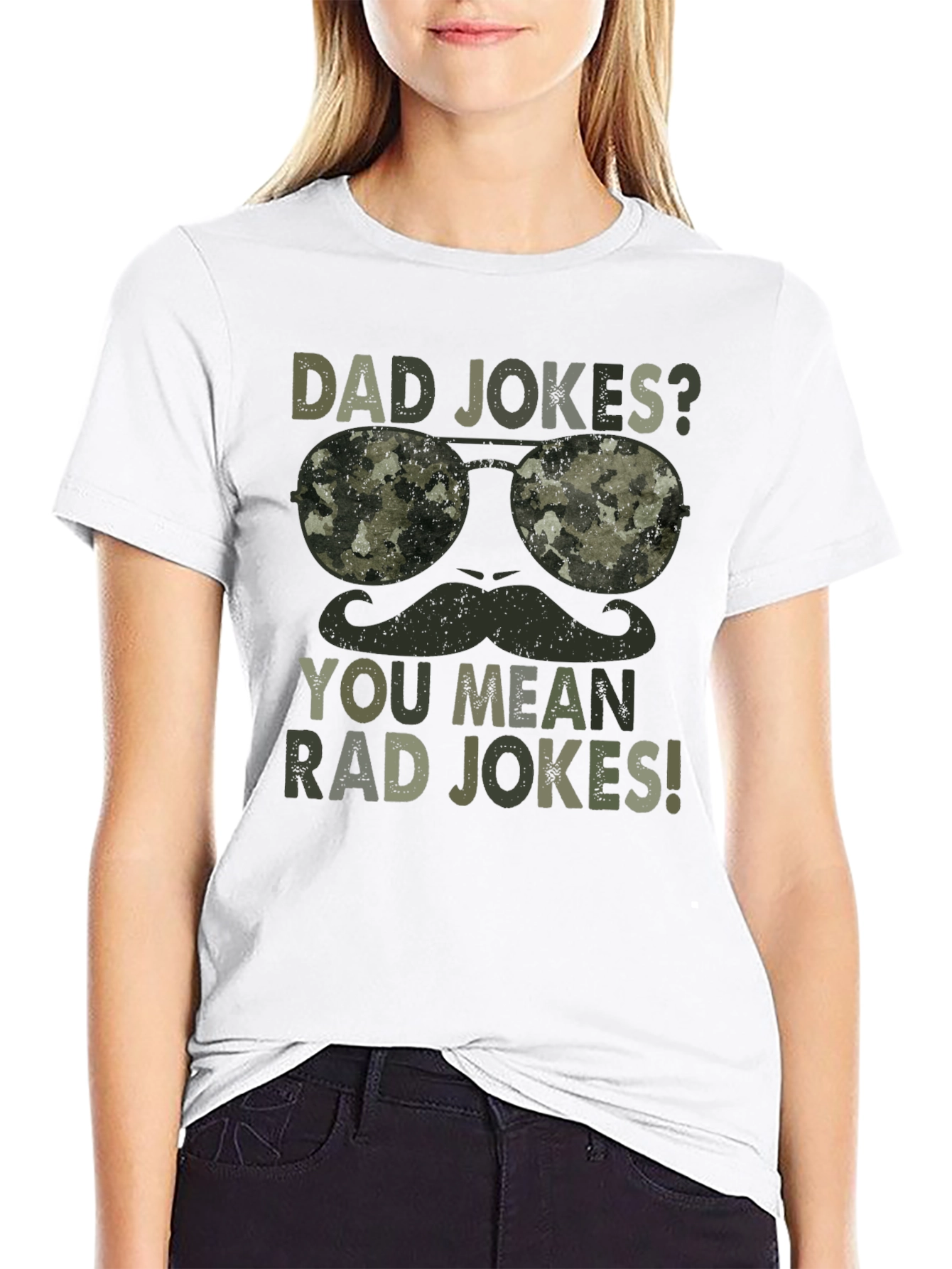 Black Dad Jokes? Rad Jokes! Camo Graphic T-Shirt view 9