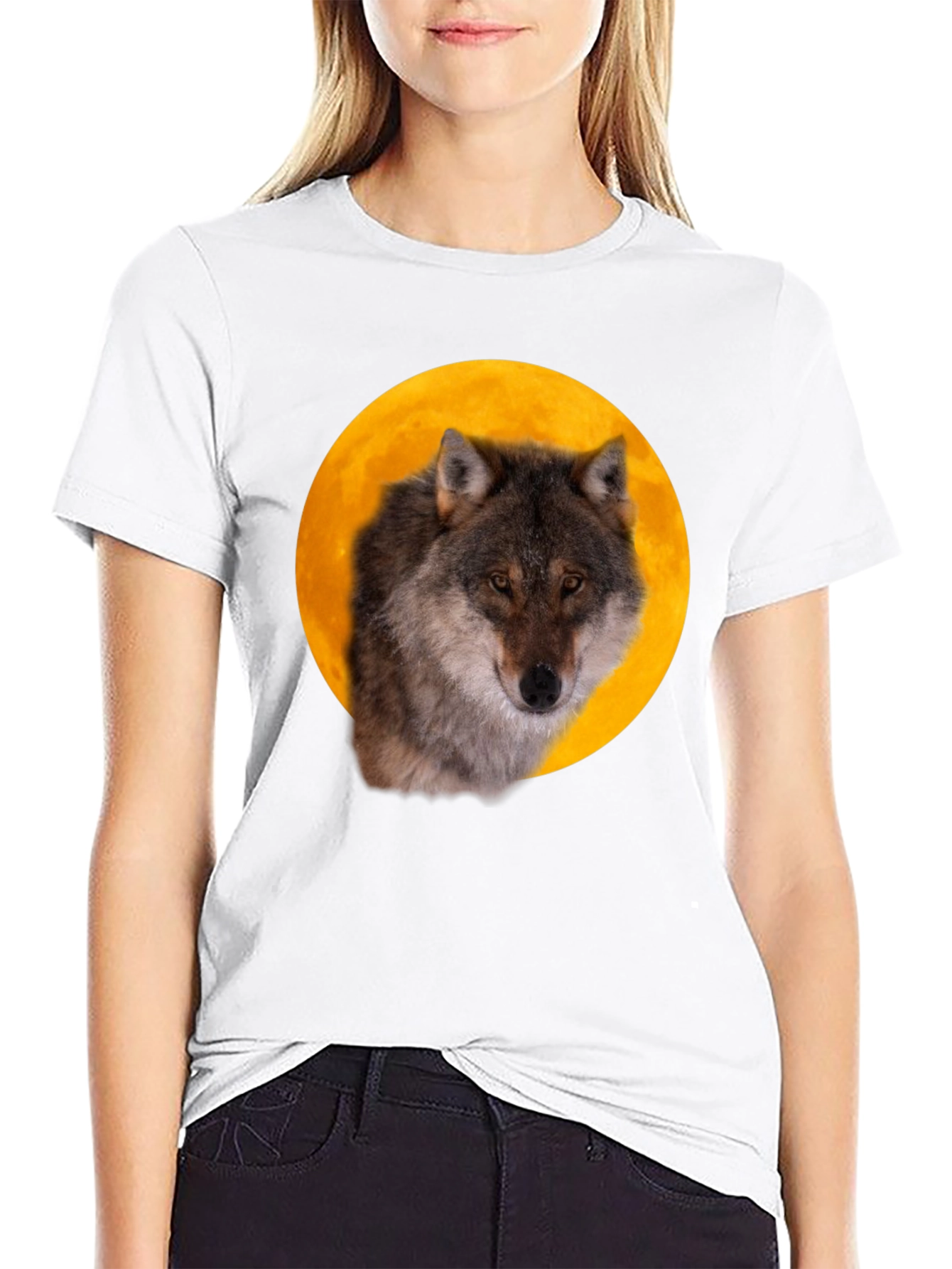 Black Wolf Moon Graphic Tee - Black view 9
