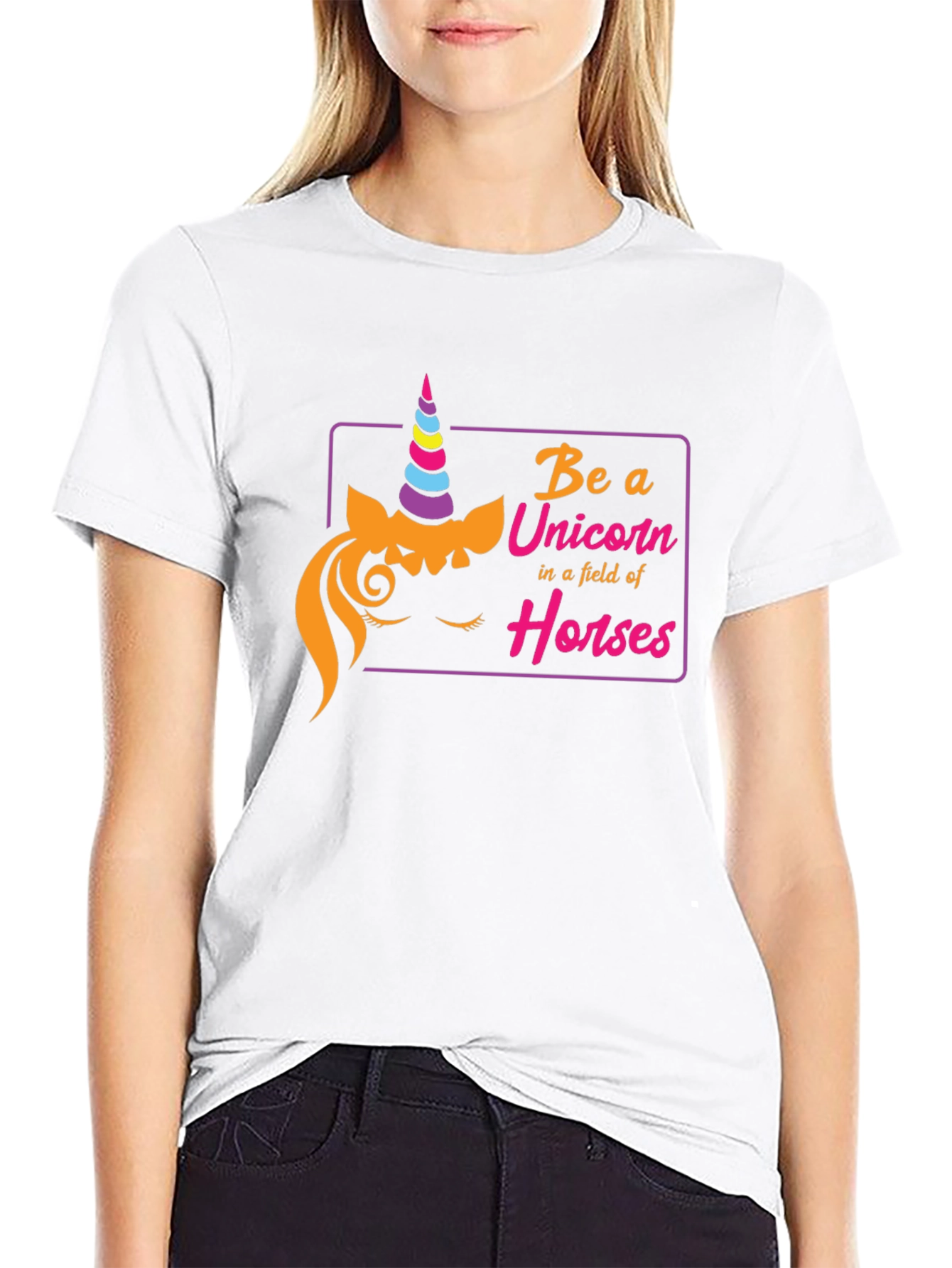 Black Be a Unicorn T-Shirt - Fun Novelty Tee view 9