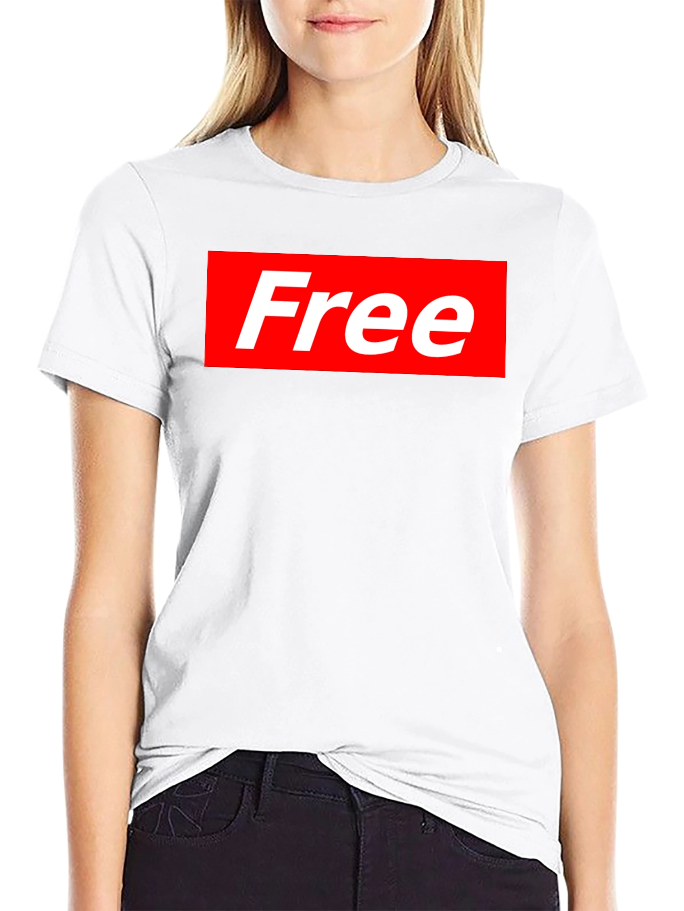 Black Free Supreme Style T-Shirt - Black Cotton Blend Tee view 9