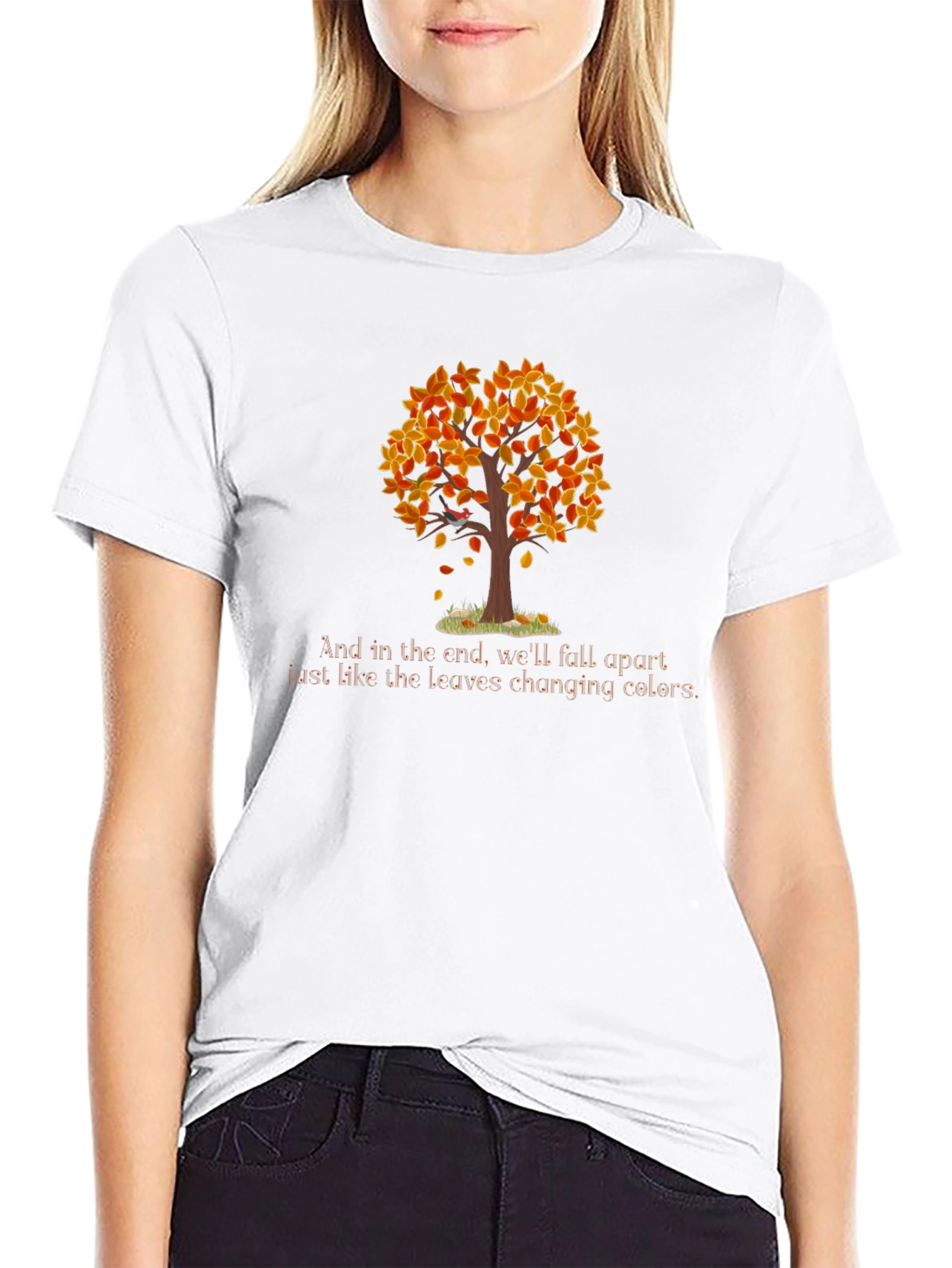 Black Fall Tree T-Shirt - Changing Colors view 9
