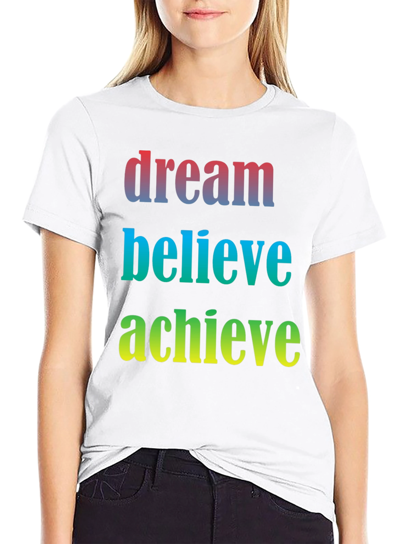 Black Dream Believe Achieve Men's Graphic T-Shirt view 9