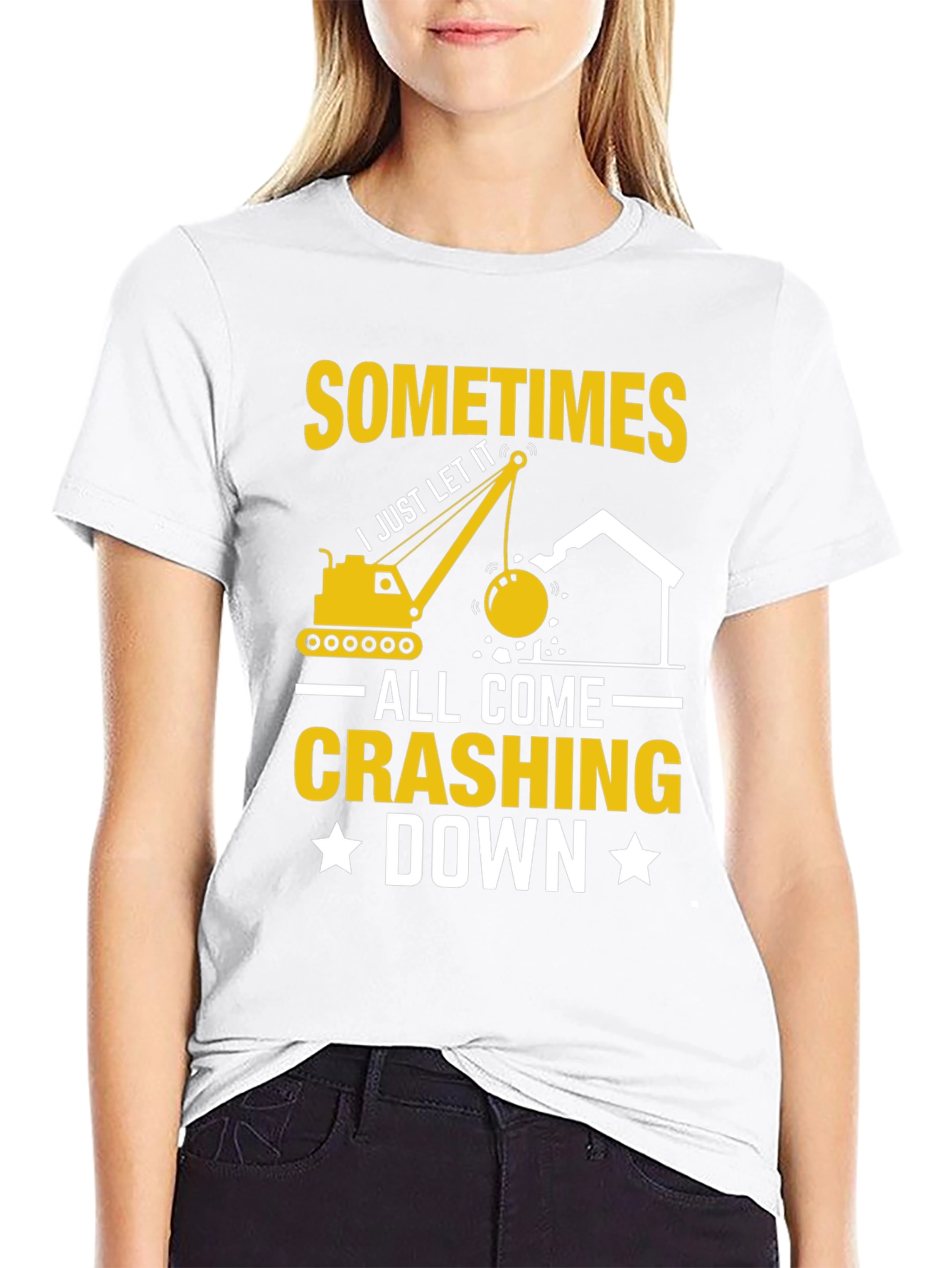 Black Sometimes I Just Let It All Come Crashing Down T-Shirt view 9