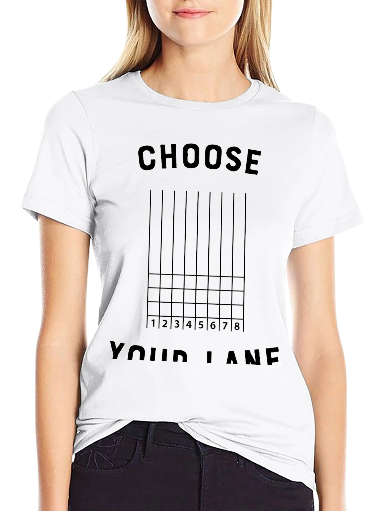 Black Choose Your Lane T-Shirt - Novelty Graphic Tee view 9