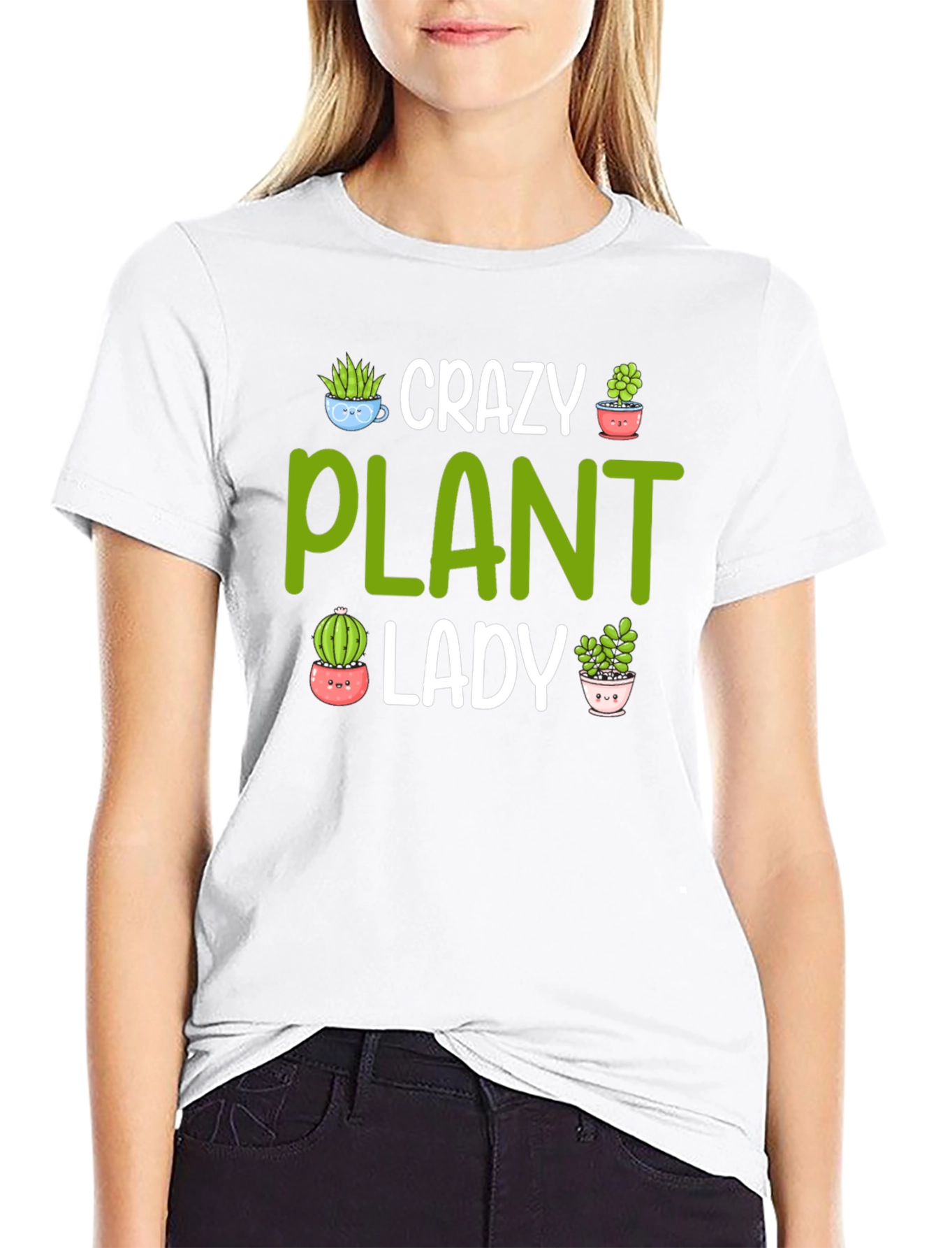Black Crazy Plant Lady Graphic Tee view 9