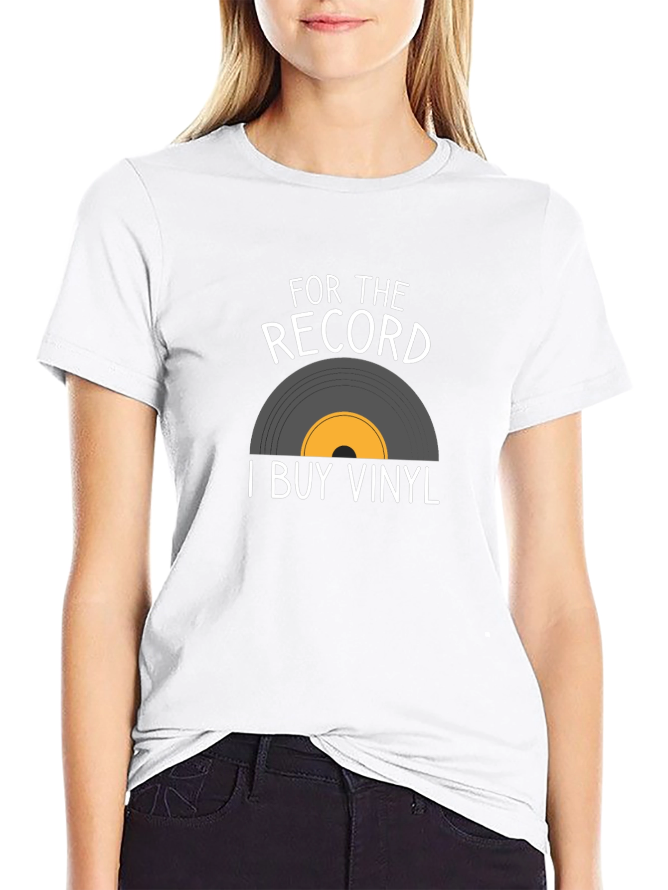 Black Vinyl Record T-Shirt - For The Record I Buy Vinyl view 9