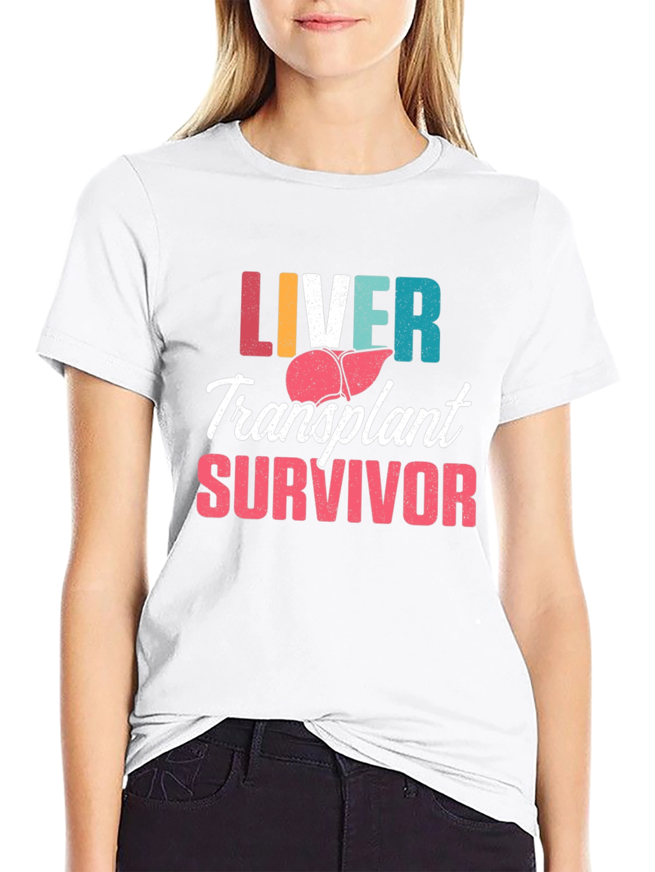 Black Liver Transplant Survivor Graphic Tee view 9
