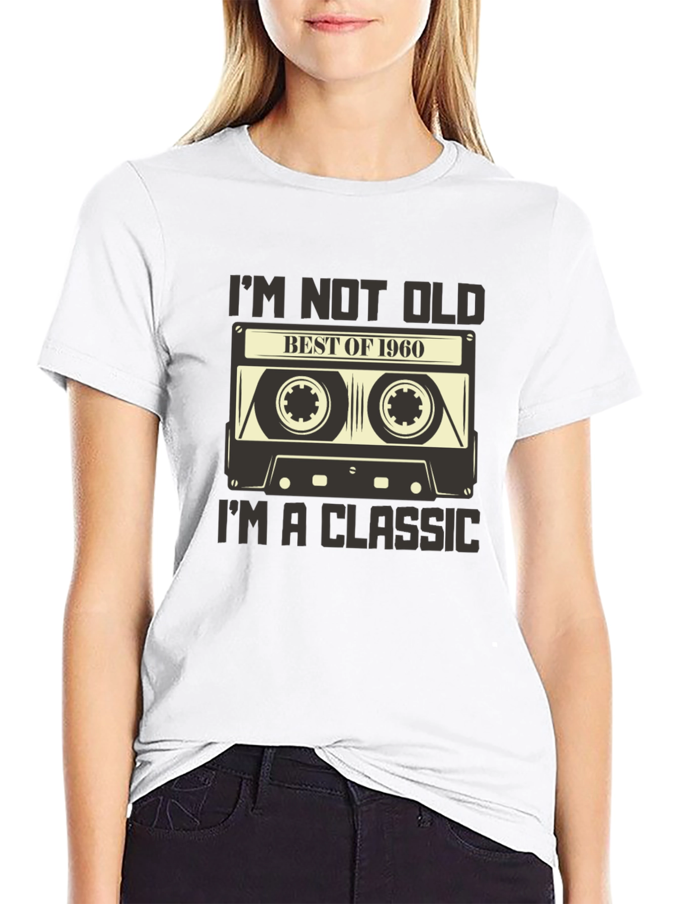 Black Vintage 1960 Cassette Tape Graphic T-Shirt view 9
