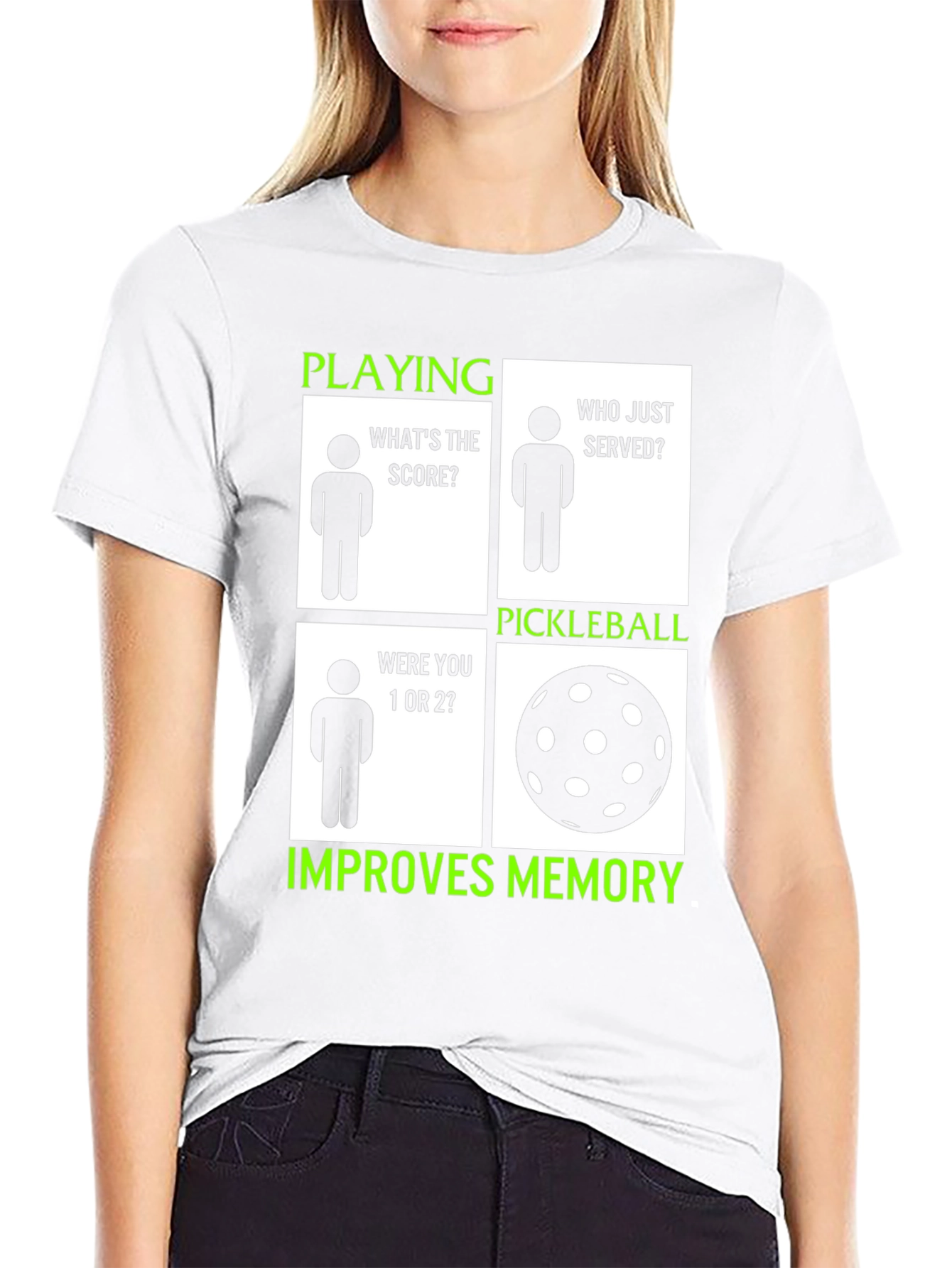 Black Pickleball Improves Memory T-Shirt view 9
