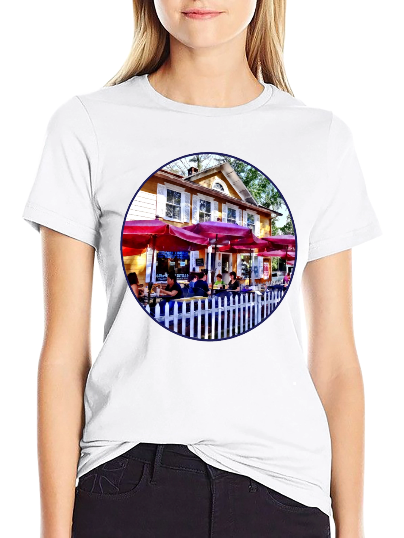 Black Restaurant Patio Graphic Tee - Black view 9