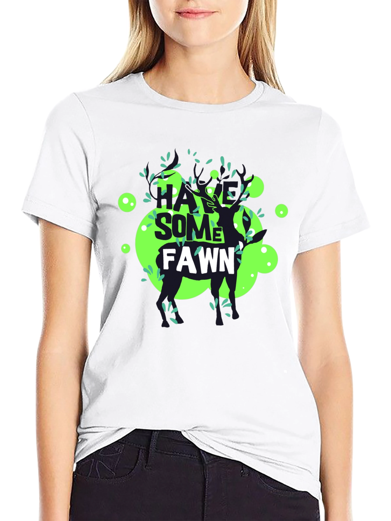 Black Have Some Fawn T-Shirt - Unique Graphic Tee view 9