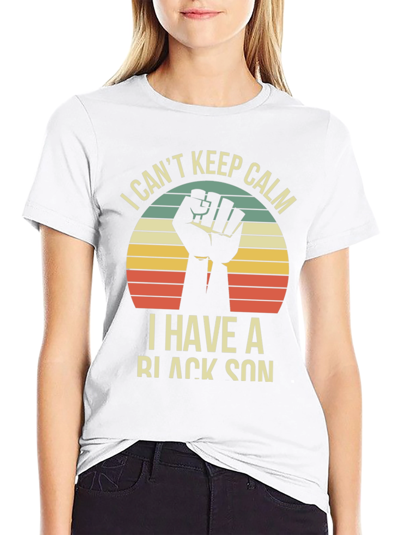 Black I Can't Keep Calm I Have a Black Son T-Shirt view 9