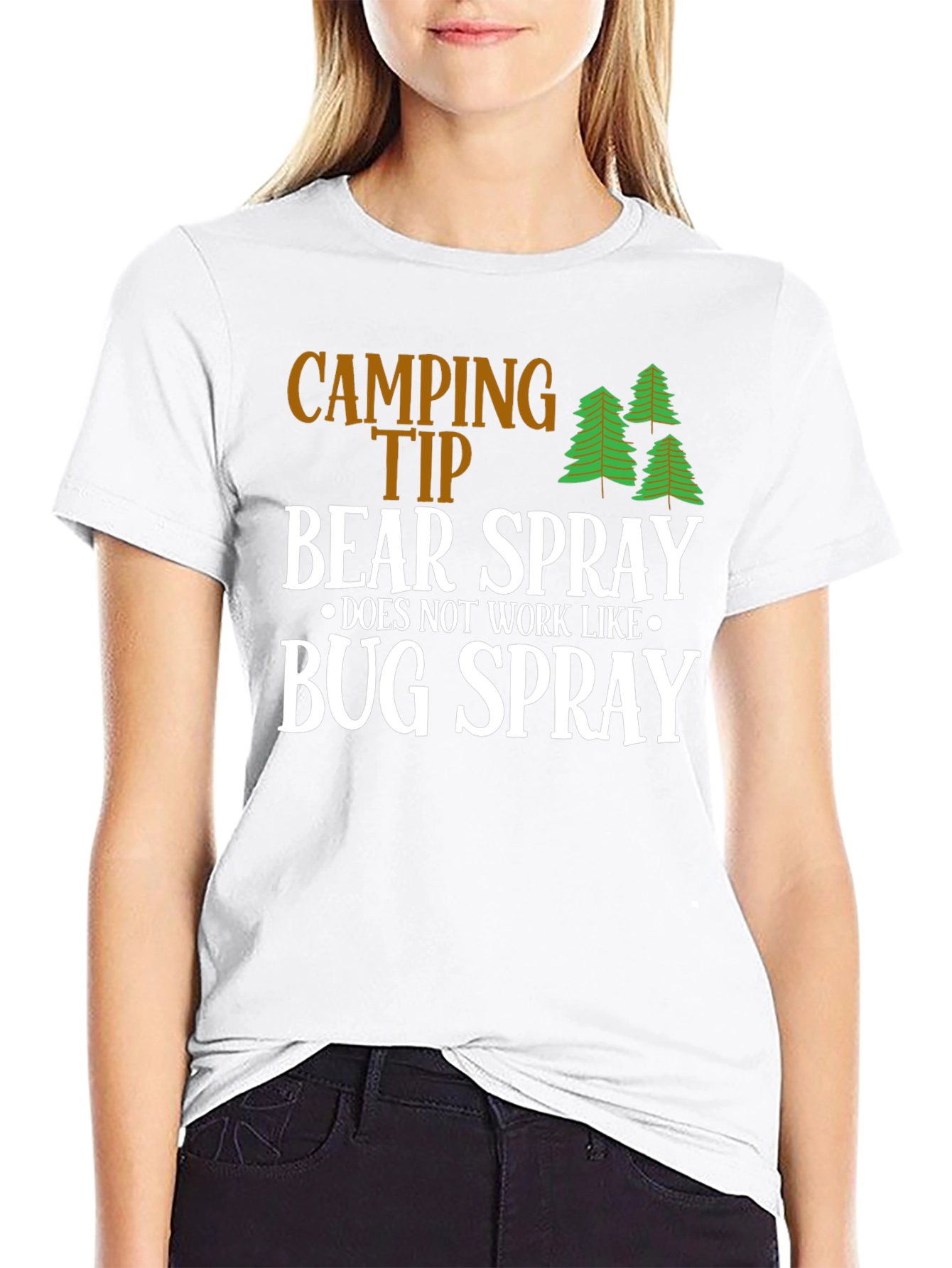 Black Camping Tip Bear Spray Humor T-Shirt view 9