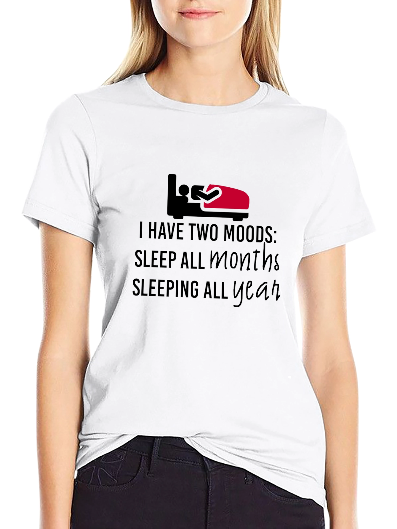 Black Two Moods Sleep T-Shirt view 9