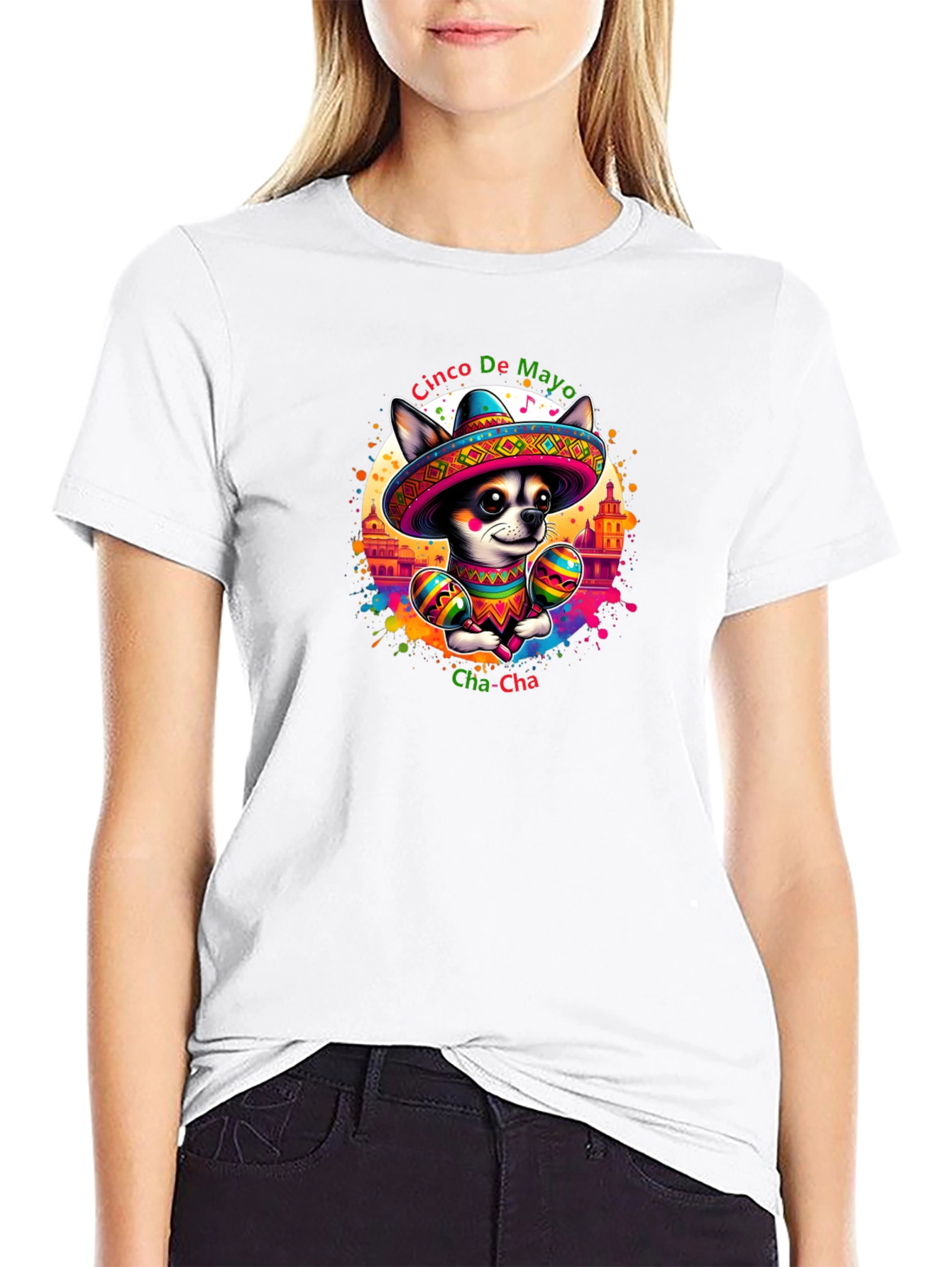Black Cinco De Mayo Chihuahua T-Shirt view 9