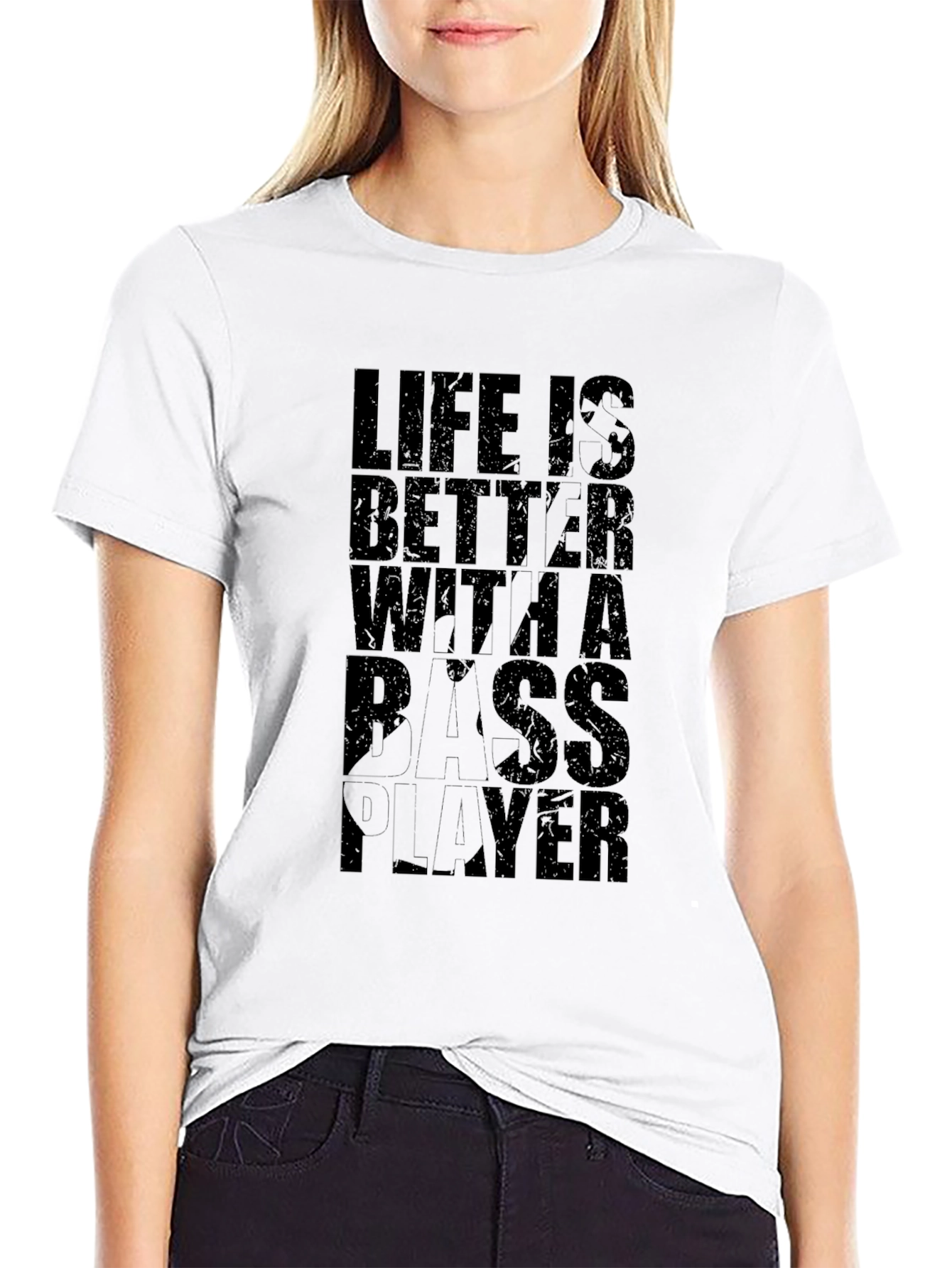 Black Life Is Better With A Bass Player Graphic T-Shirt view 9