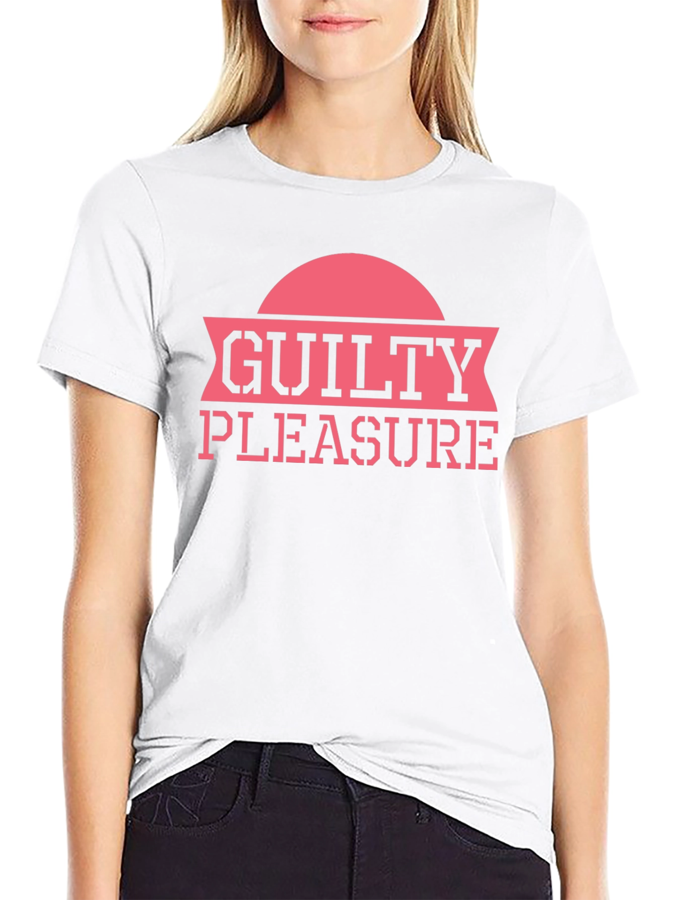 Black Guilty Pleasure Graphic Tee - Black Cotton T-Shirt view 9