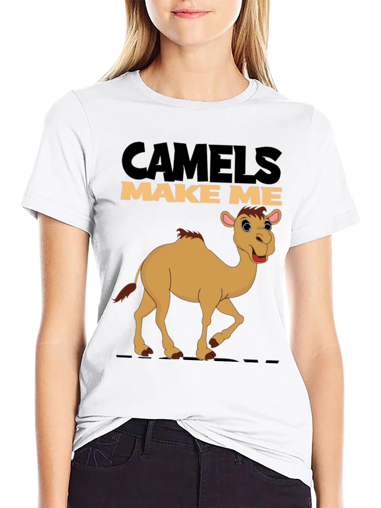 Black Camels Make Me Smile Black T-Shirt view 9