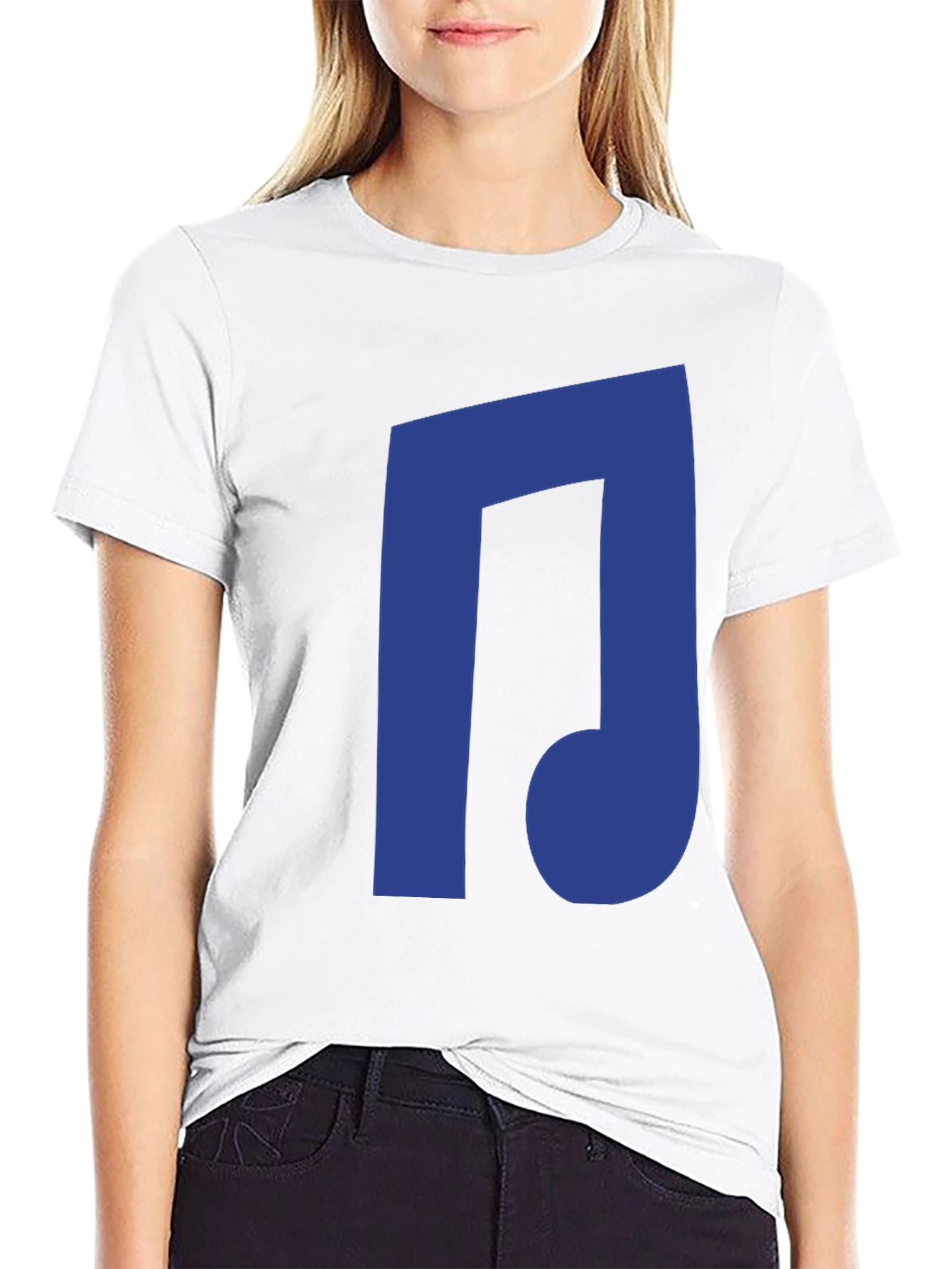 Black Blue Music Note Black T-Shirt view 9