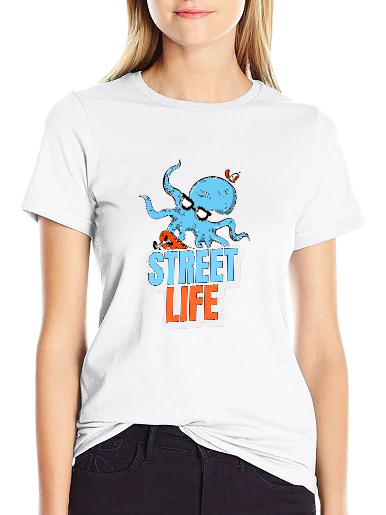 Black Street Life Octopus Graphic T-Shirt view 9