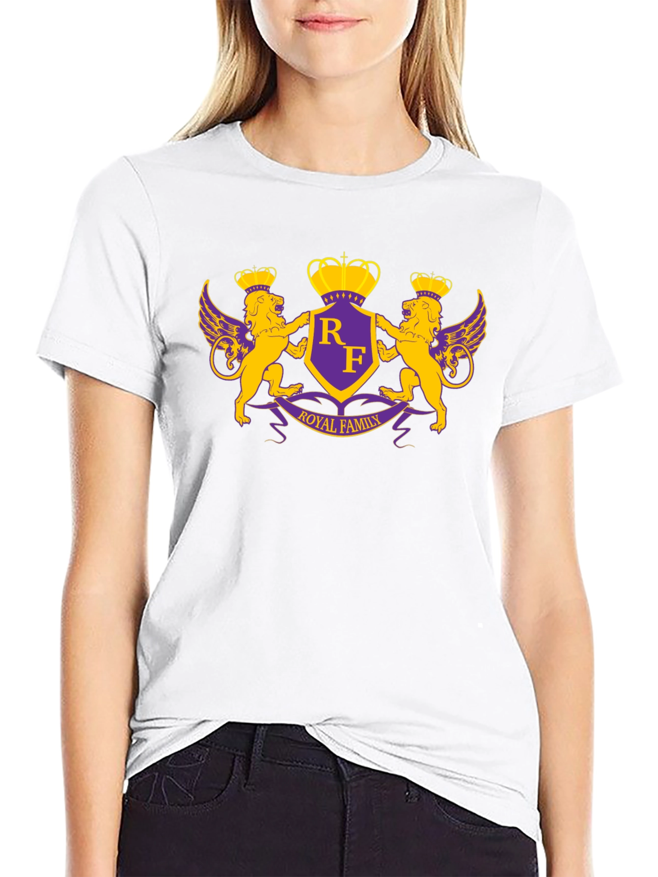 Black Royal Family Crest Graphic T-Shirt view 9