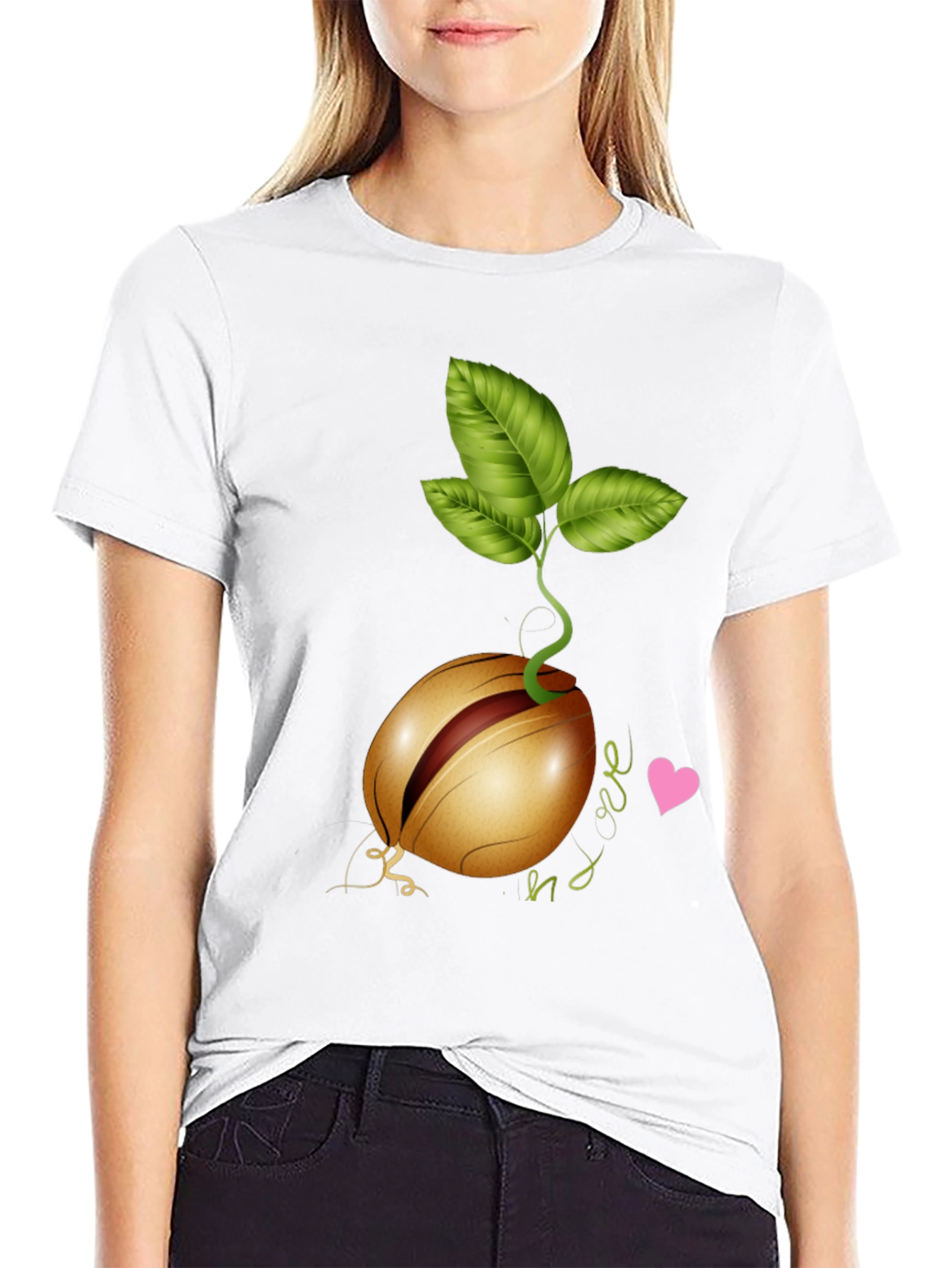 Black Sprouted Avocado Seed Graphic Tee - Love & Growth view 9