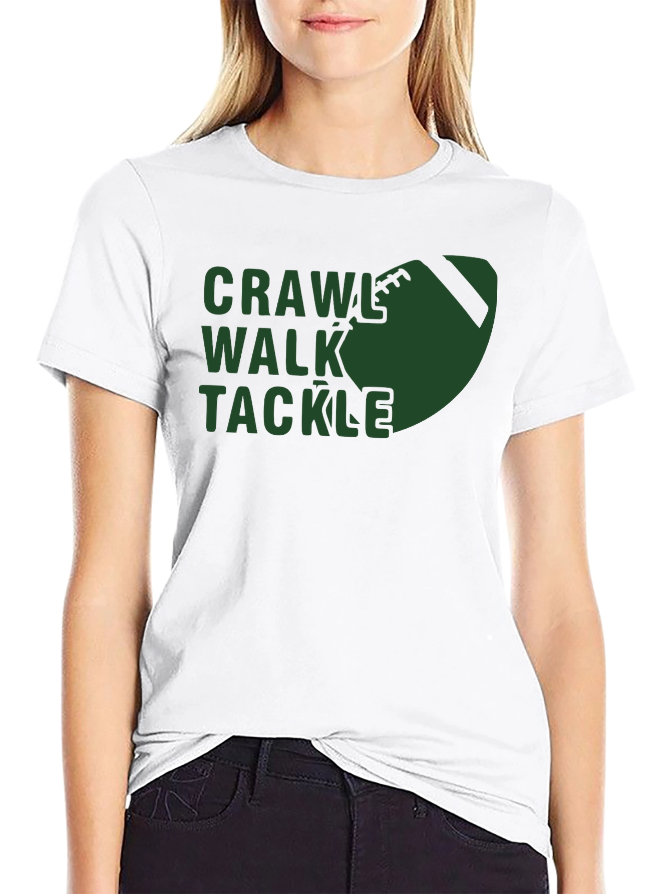 Black Crawl Walk Tackle Football T-Shirt view 9