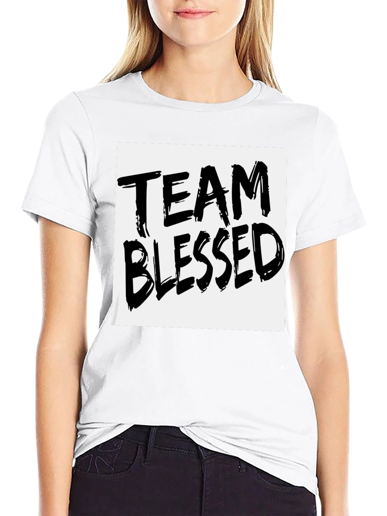 Black Team Blessed Graphic T-Shirt - Black view 9
