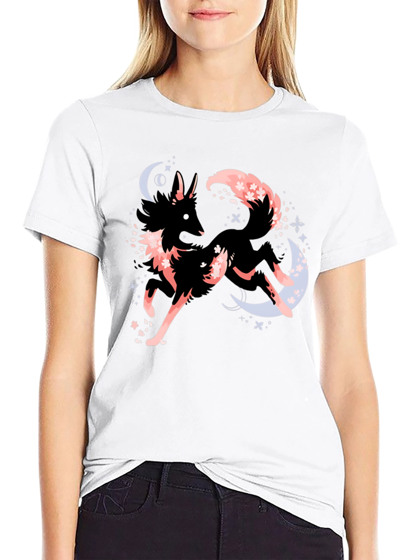 Black Mystic Fox Graphic Tee - Black view 9