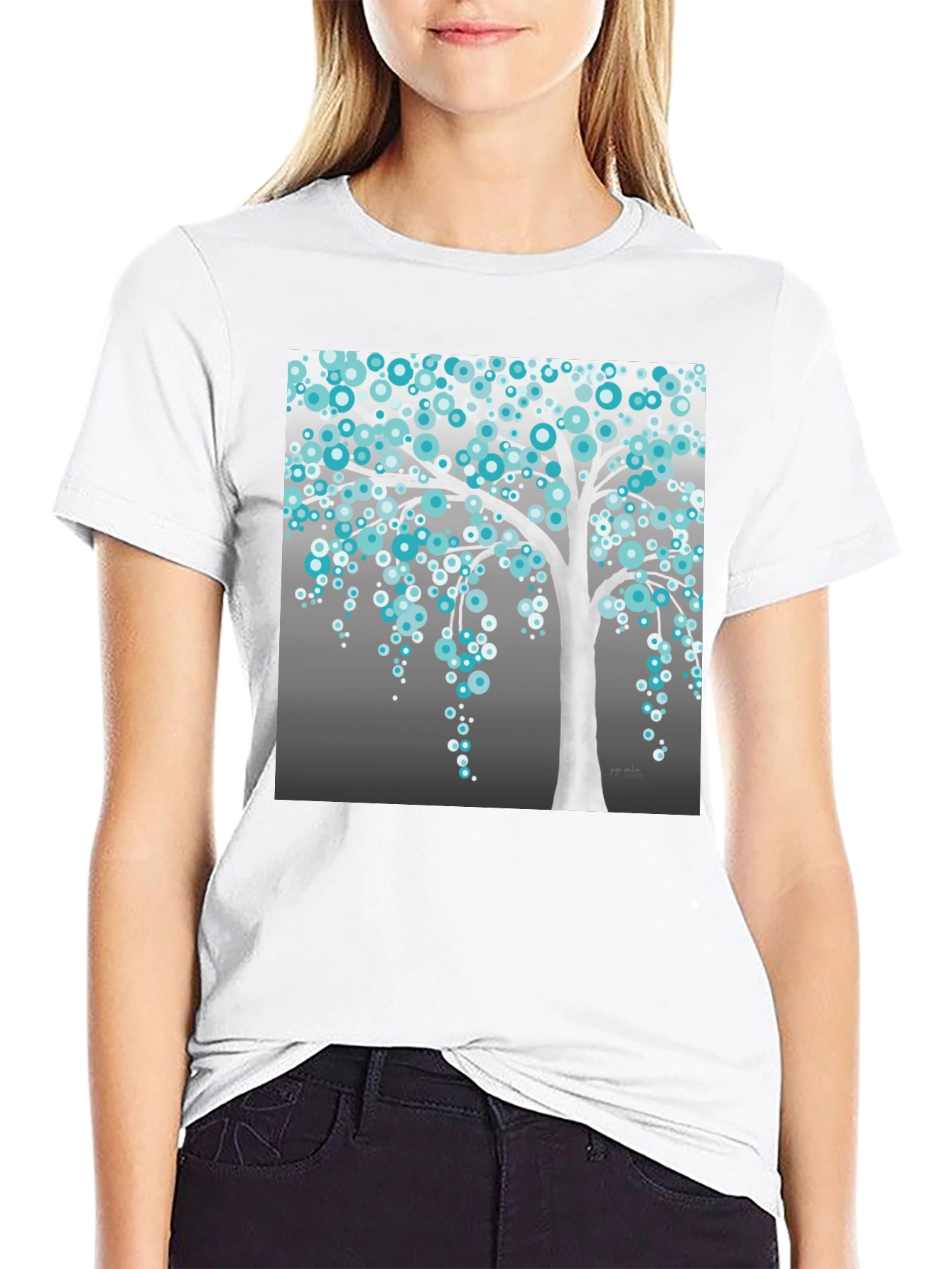 Black Artsy Tree Graphic Tee view 9