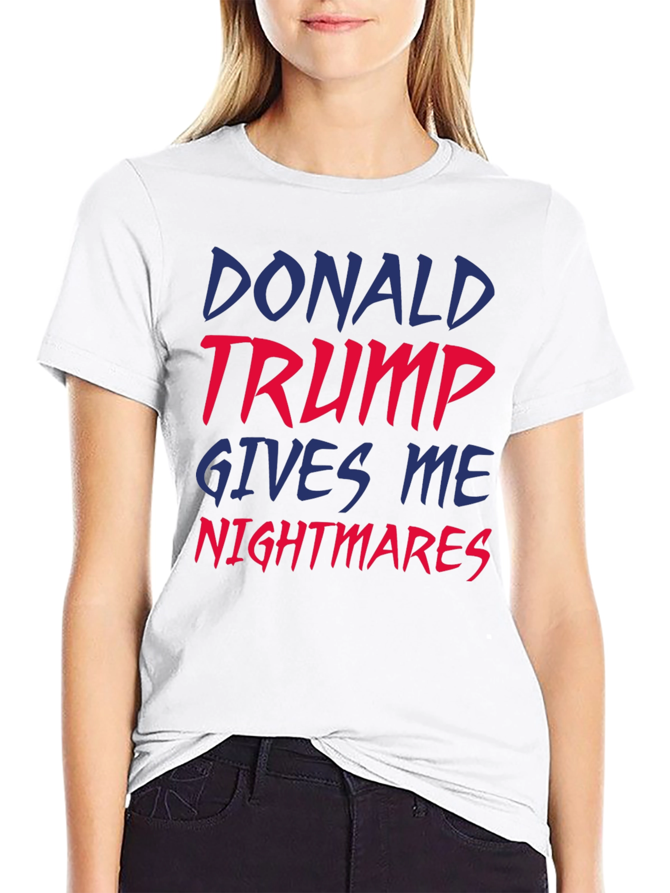 Black Donald Trump Nightmares Graphic Tee - Unisex Black T-Shirt view 9