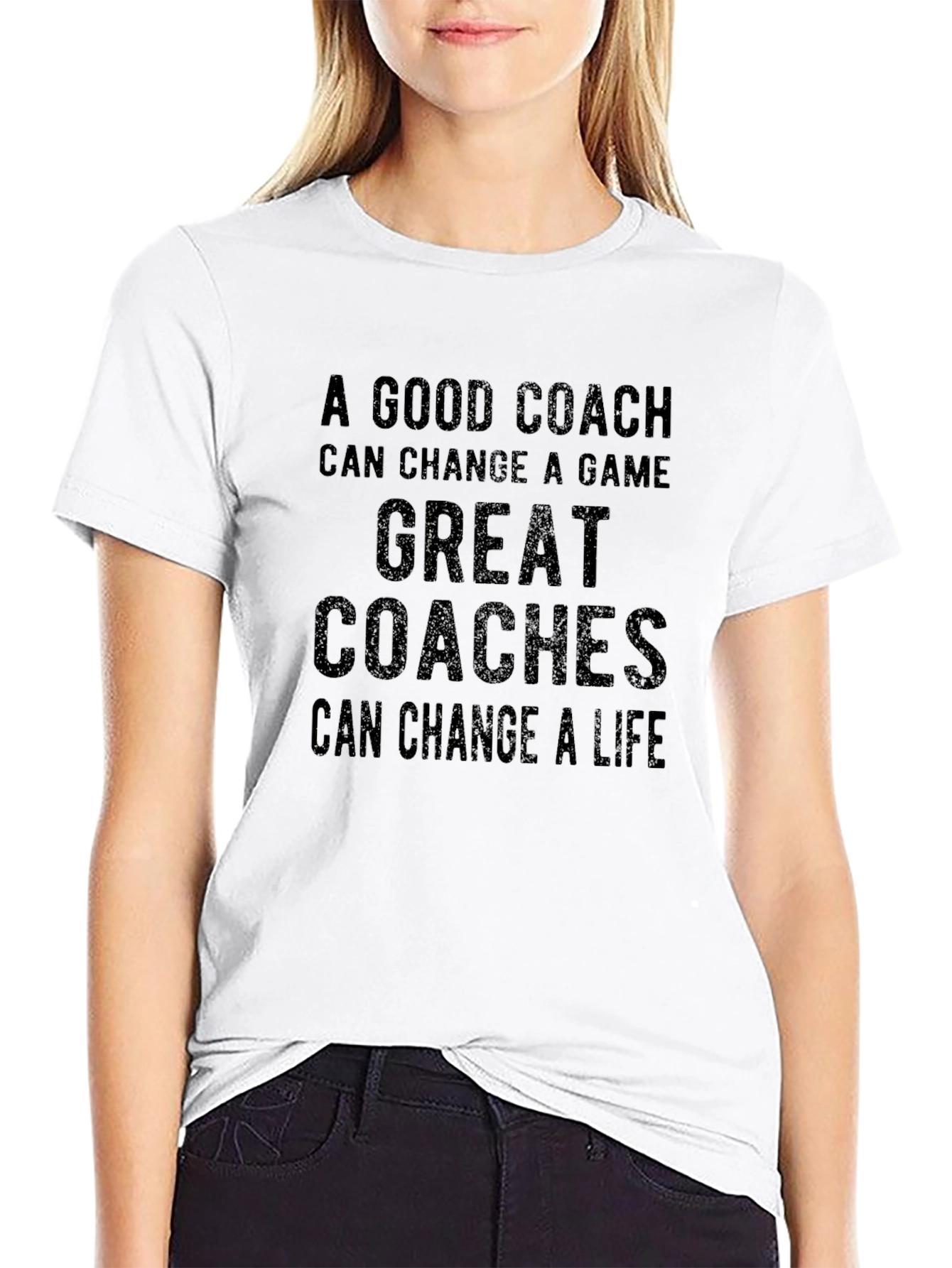 Black A Good Coach Inspirational Graphic Tee view 9